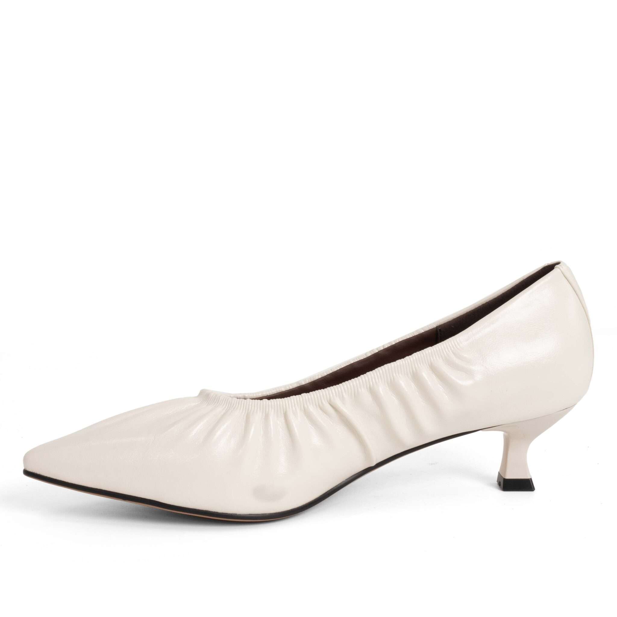 Classic Women high heel pumps with beige PU leather