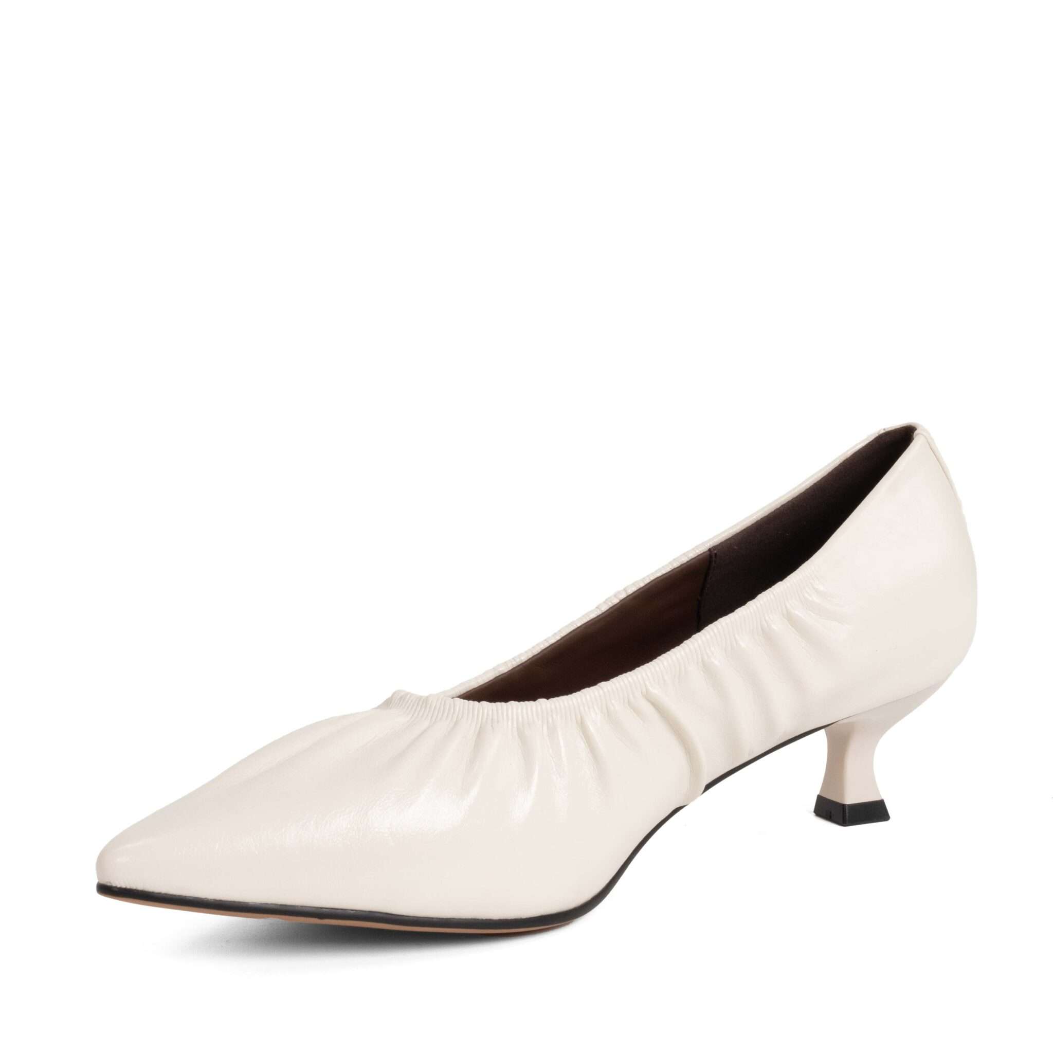 Classic Women high heel pumps with beige PU leather