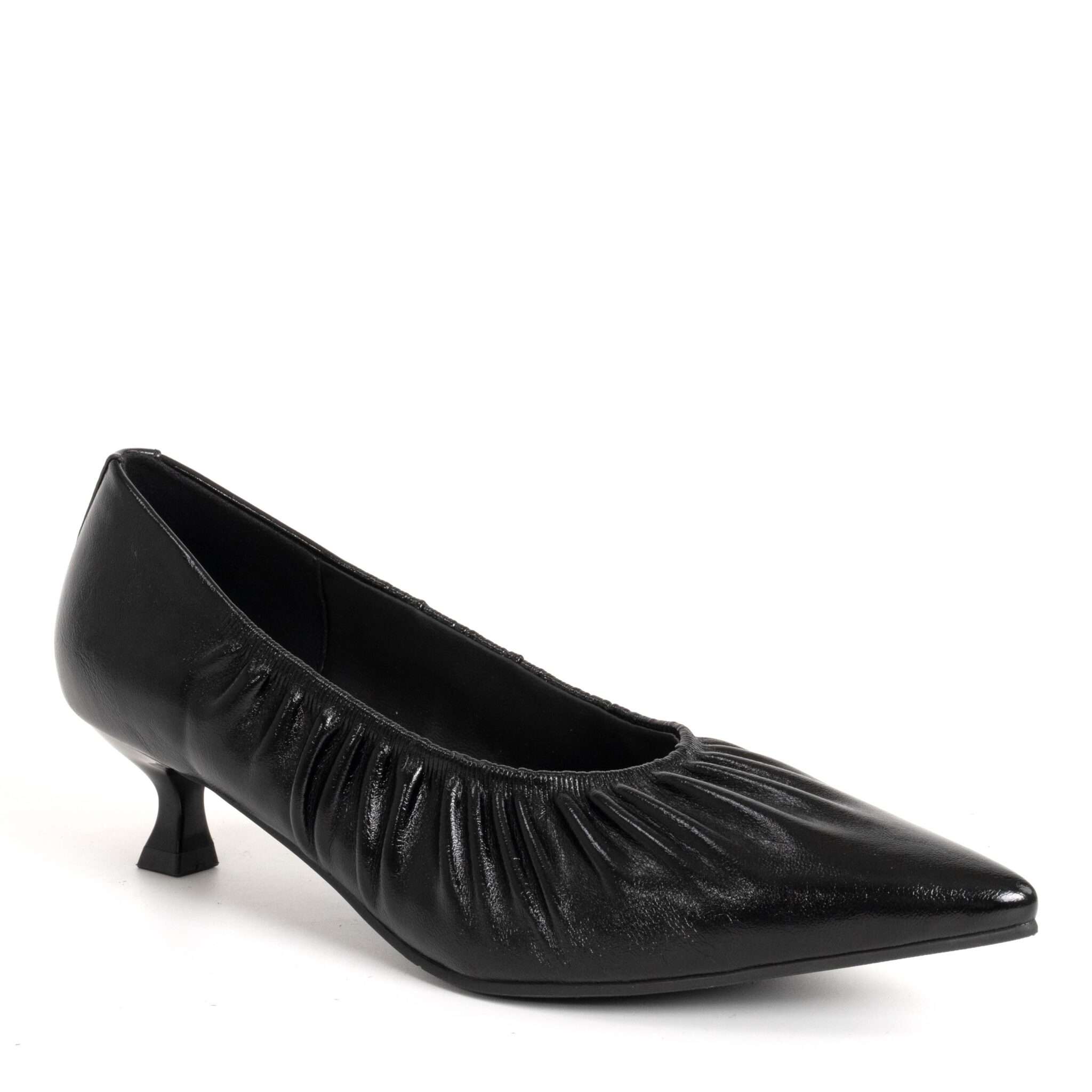 Classic Women high heel pumps with black PU leather