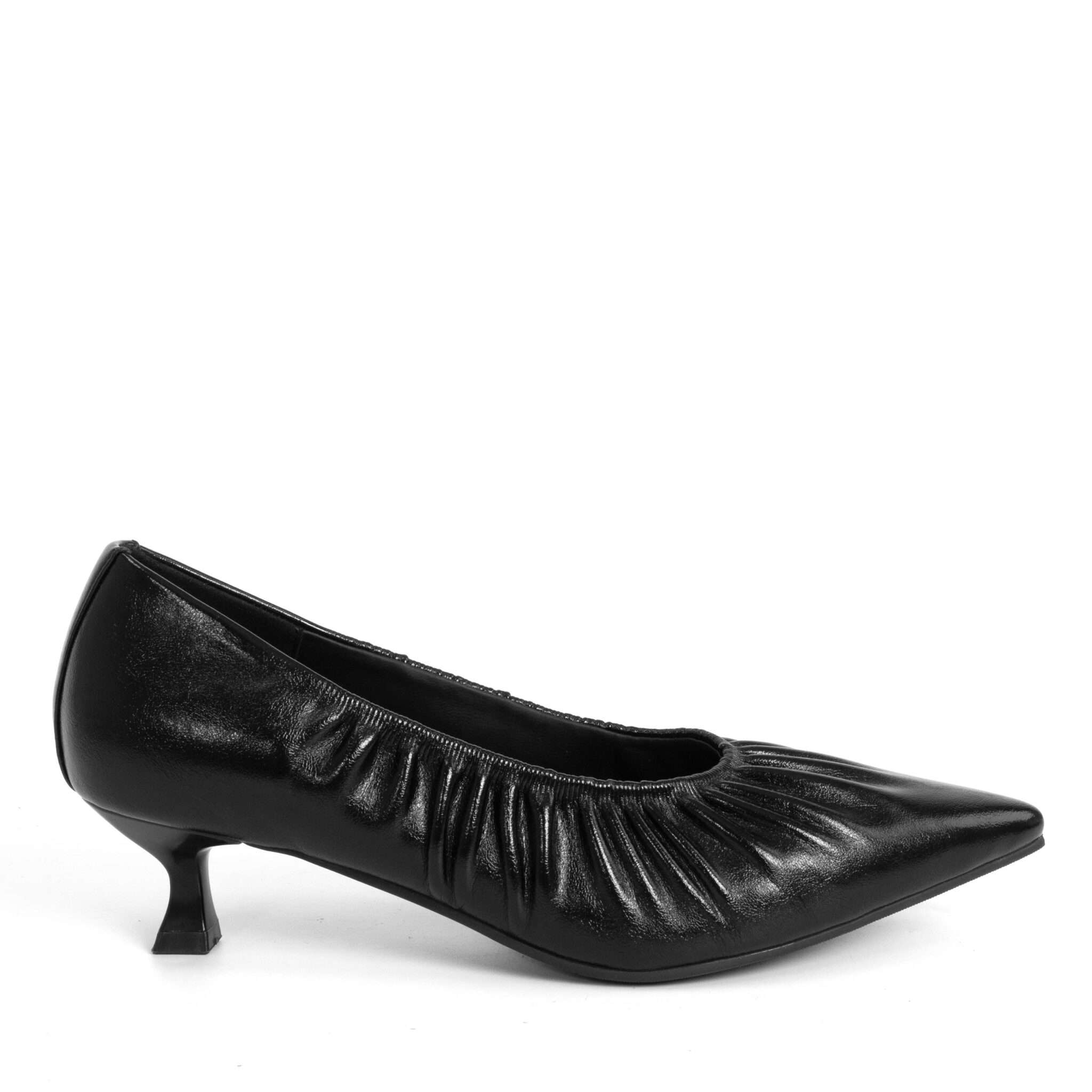 Classic Women high heel pumps with black PU leather