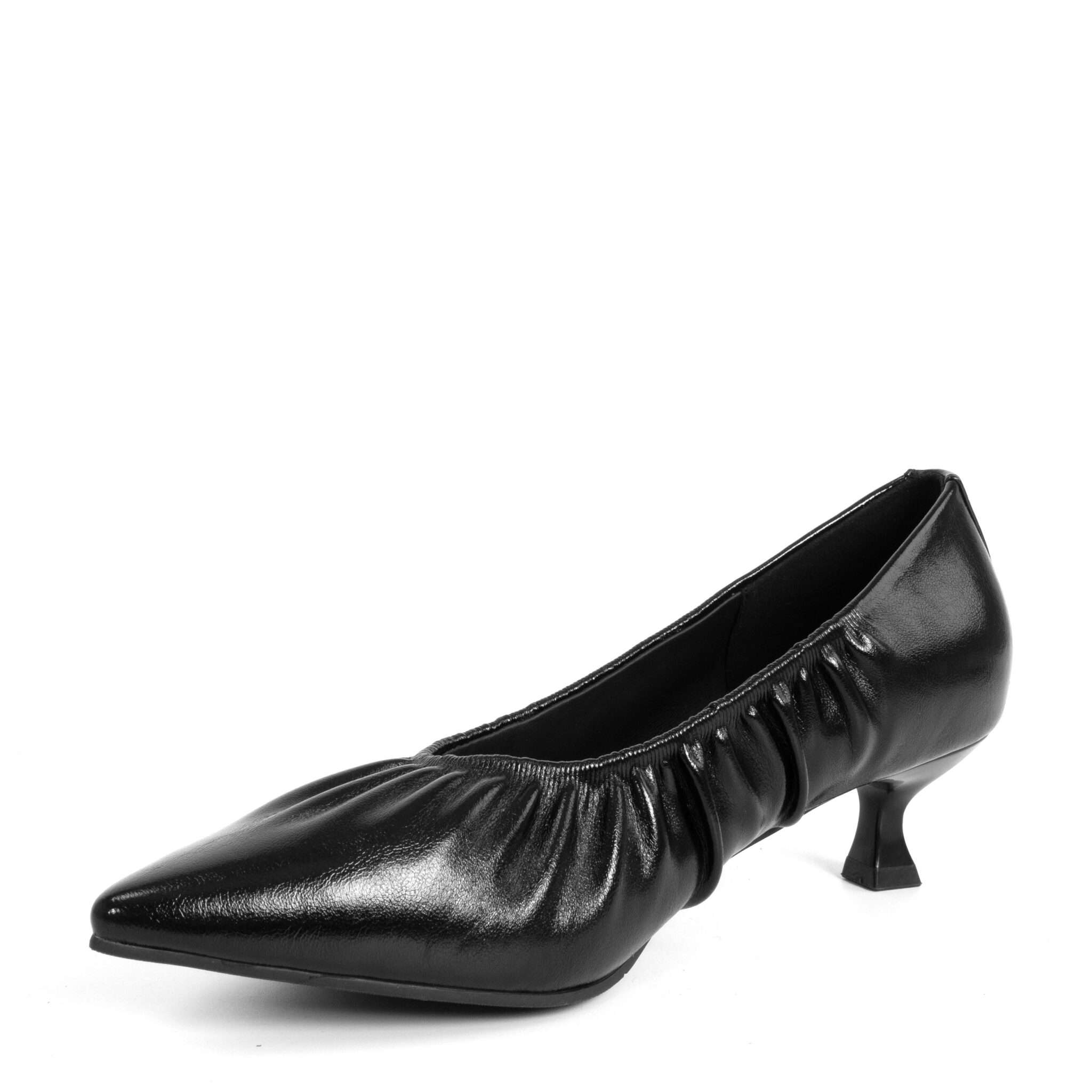 Classic Women high heel pumps with black PU leather