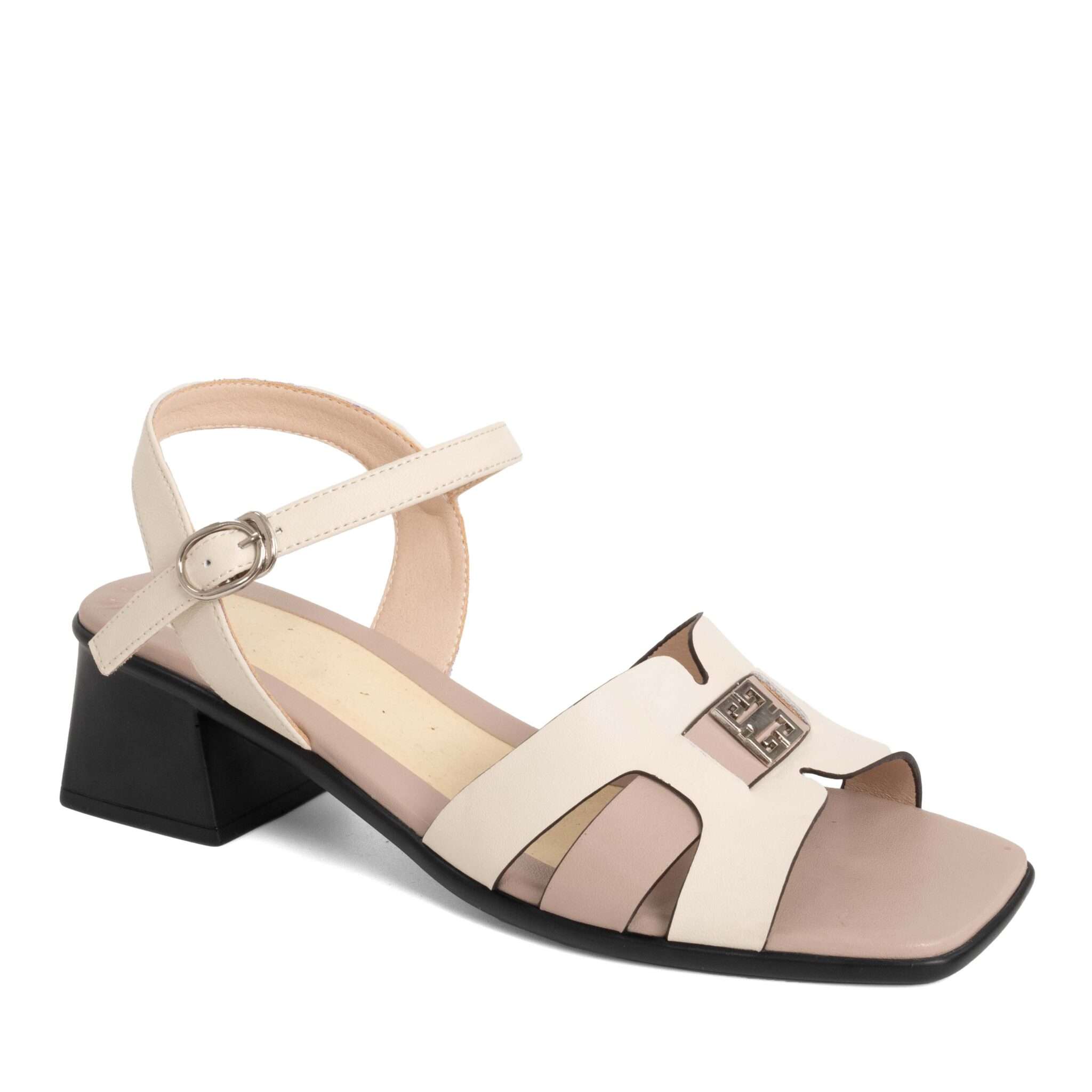 NEW Women sandals with Beige microfiber leather