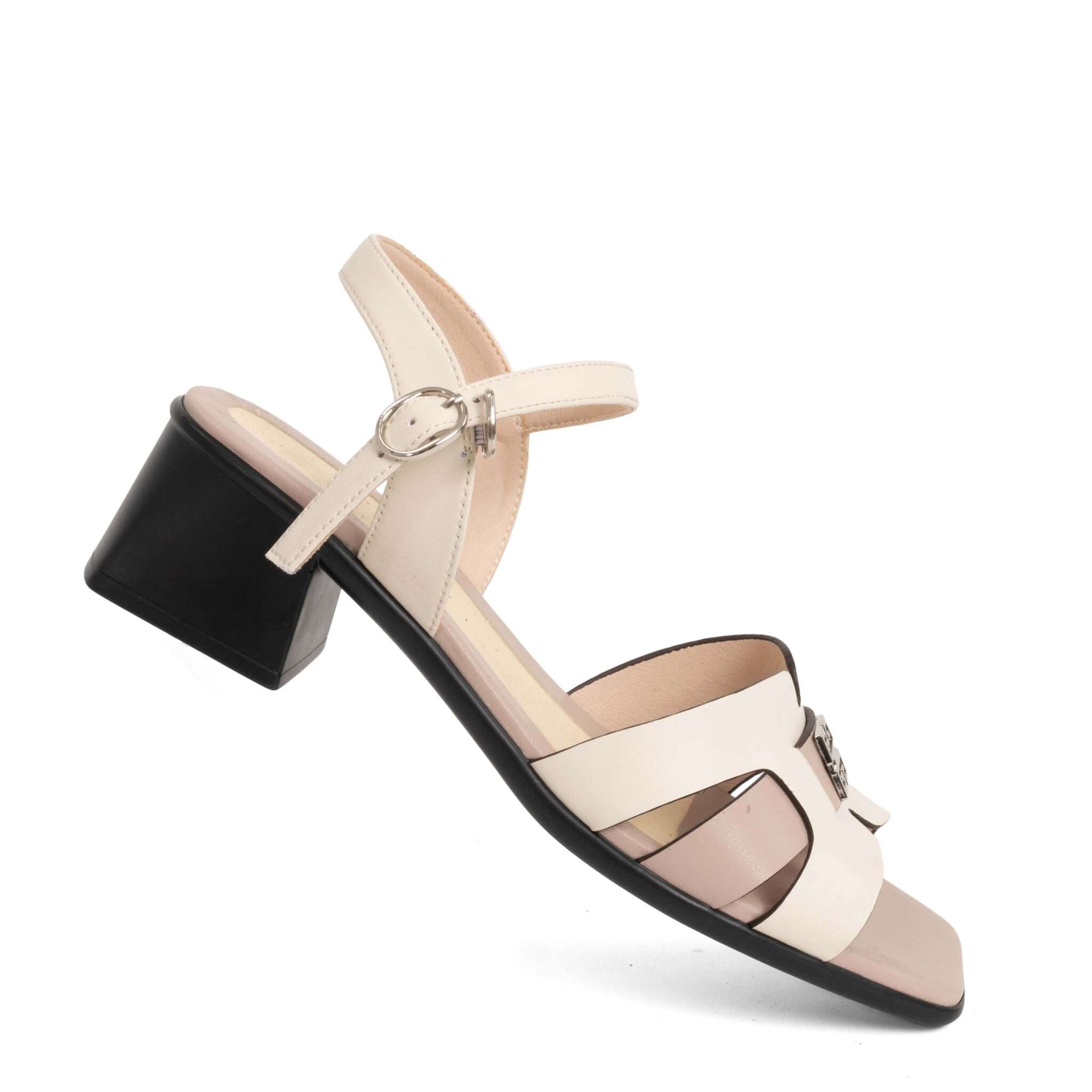 NEW Women sandals with Beige microfiber leather