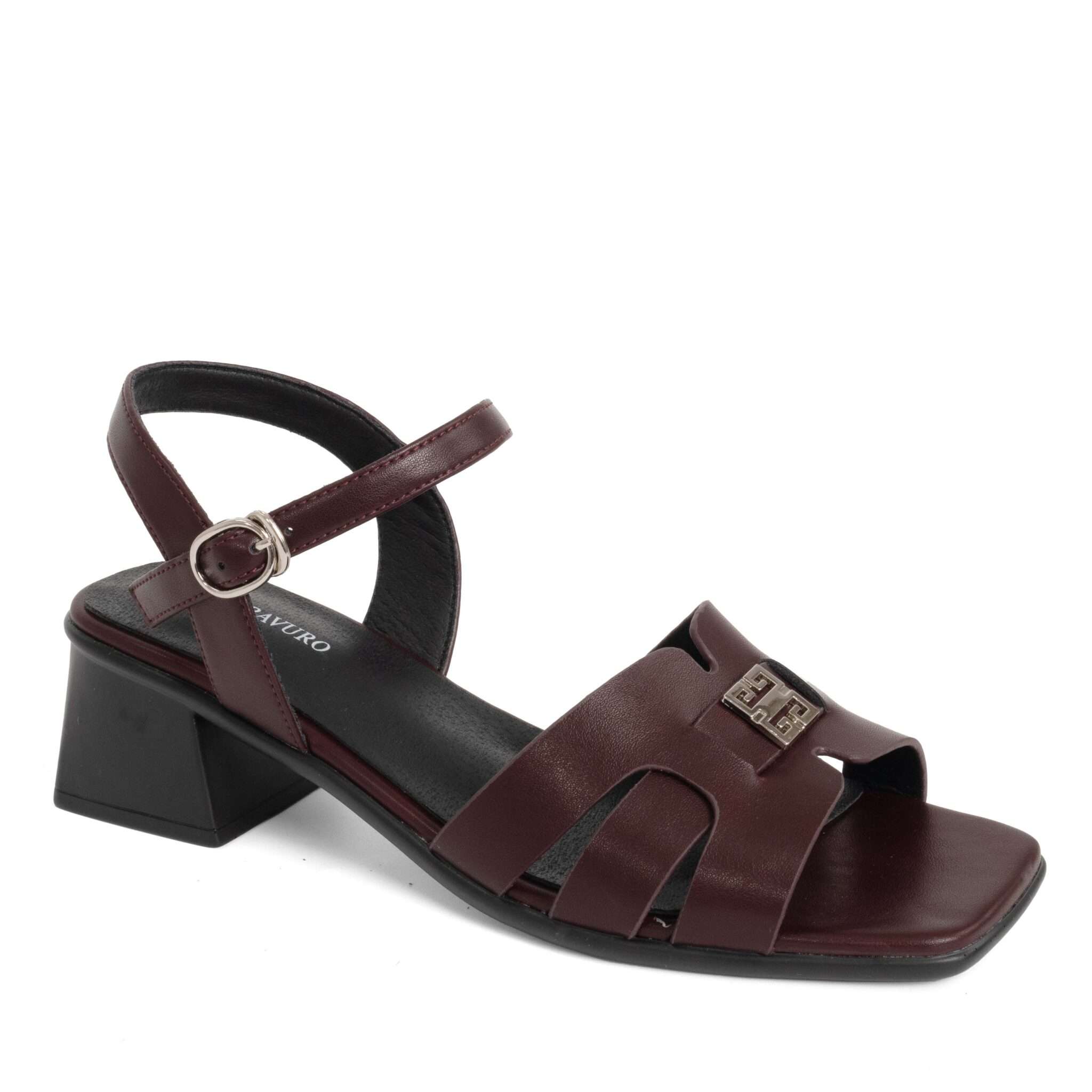 NEW Women sandals with Burgundy microfiber leather