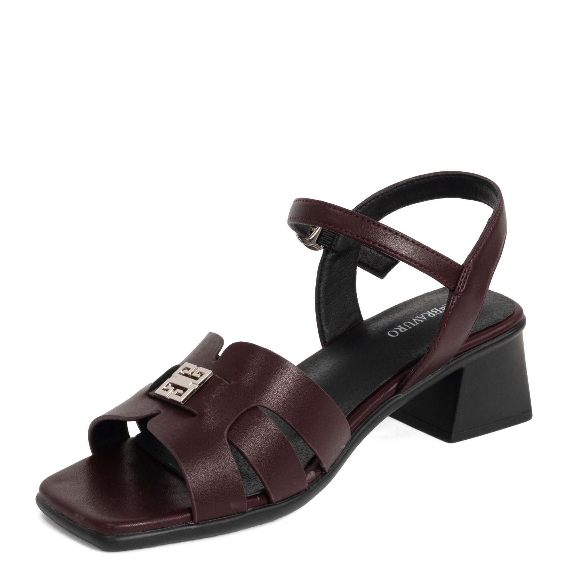 NEW Women sandals with Burgundy microfiber leather