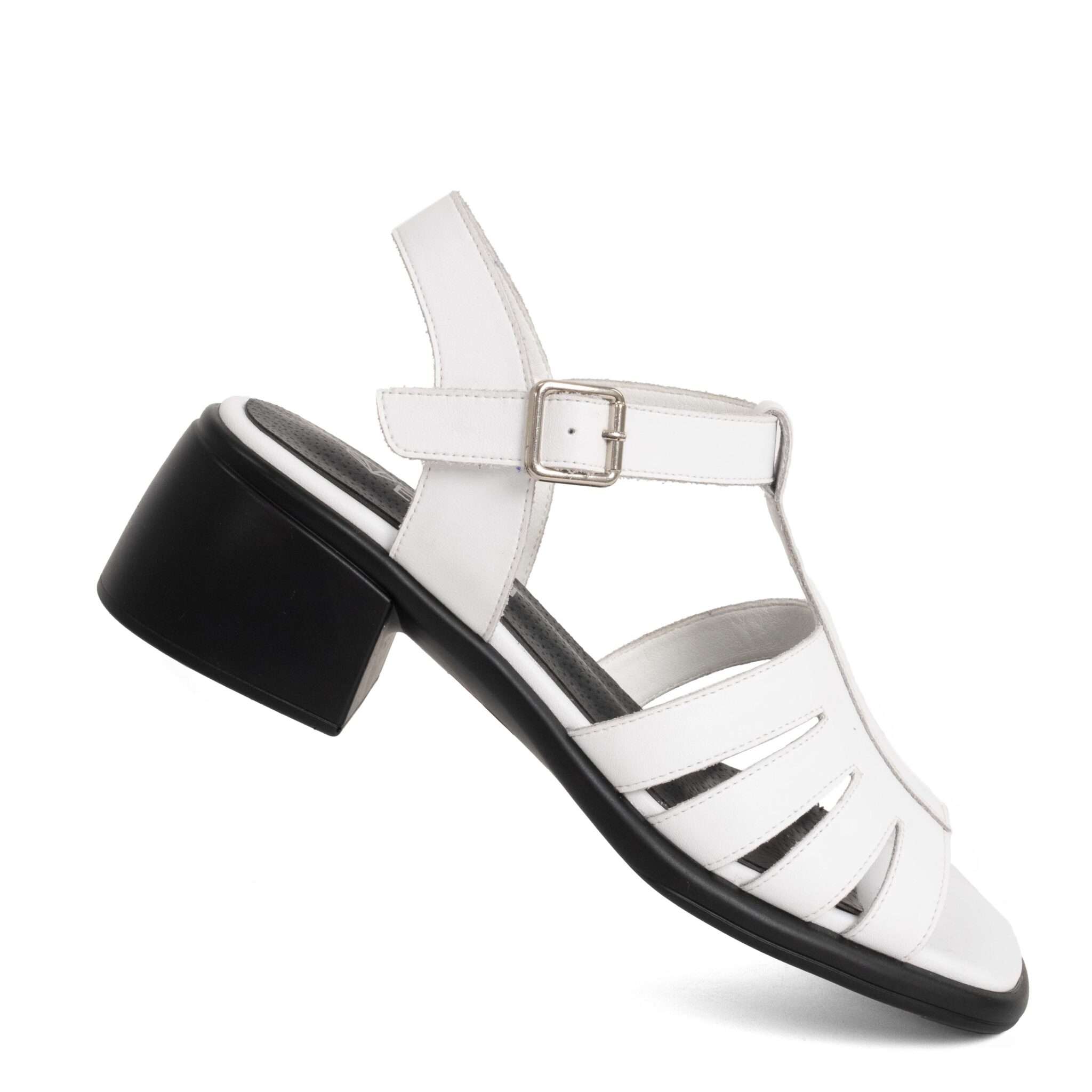 NEW Women sandals with White microfiber leather