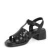 NEW Women sandals with Black microfiber leather