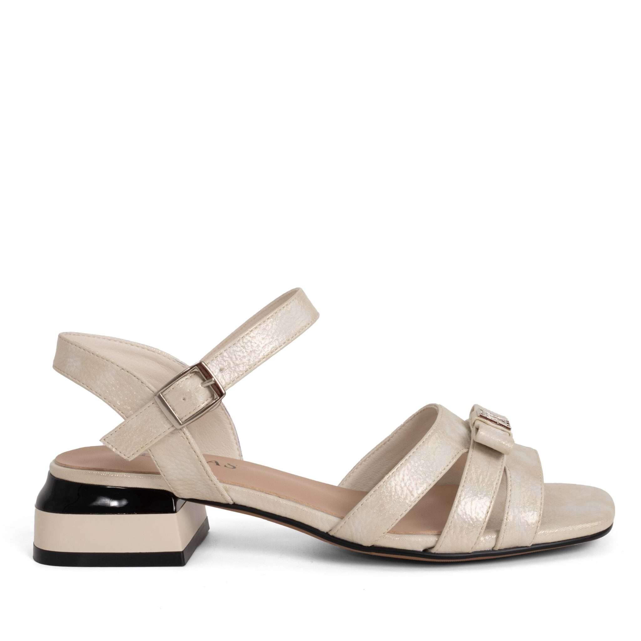 Classic Women Low heel pumps with Beige microfiber leather