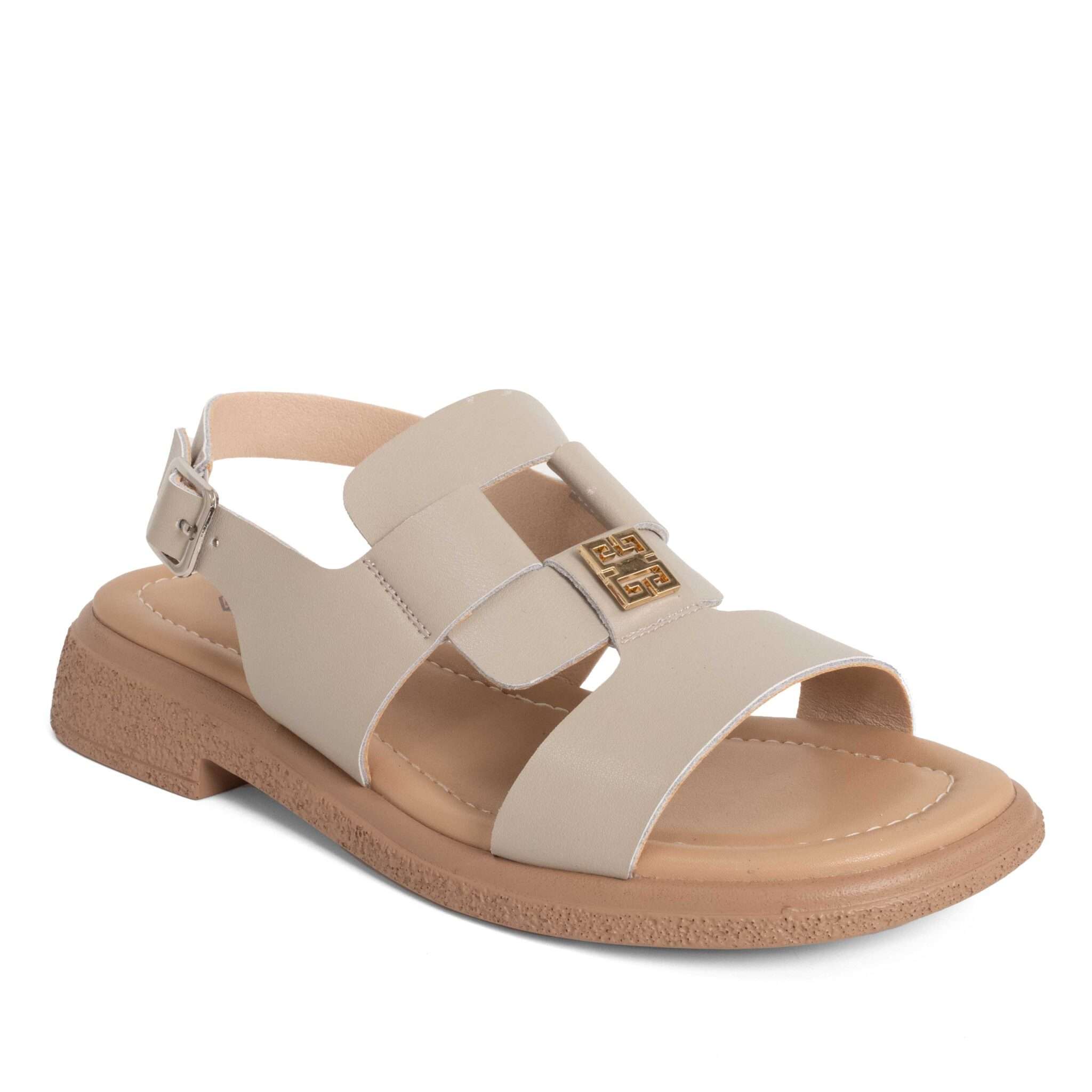 NEW Women sandals with Apricot microfiber leather