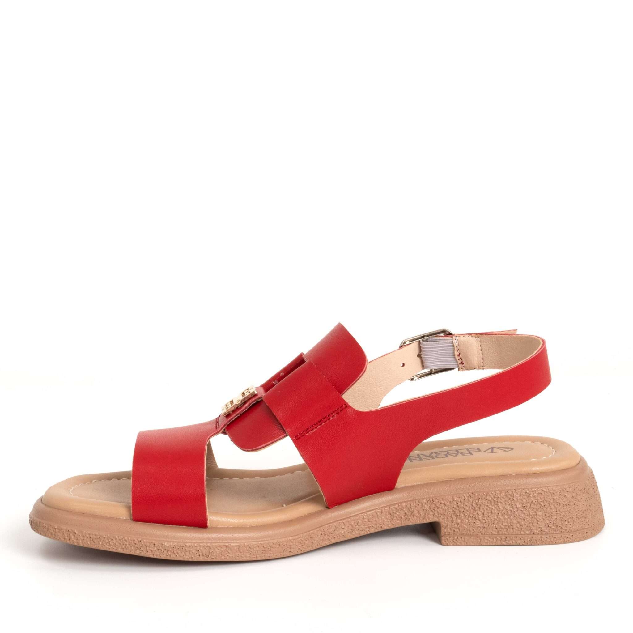 NEW Women sandals with red microfiber leather