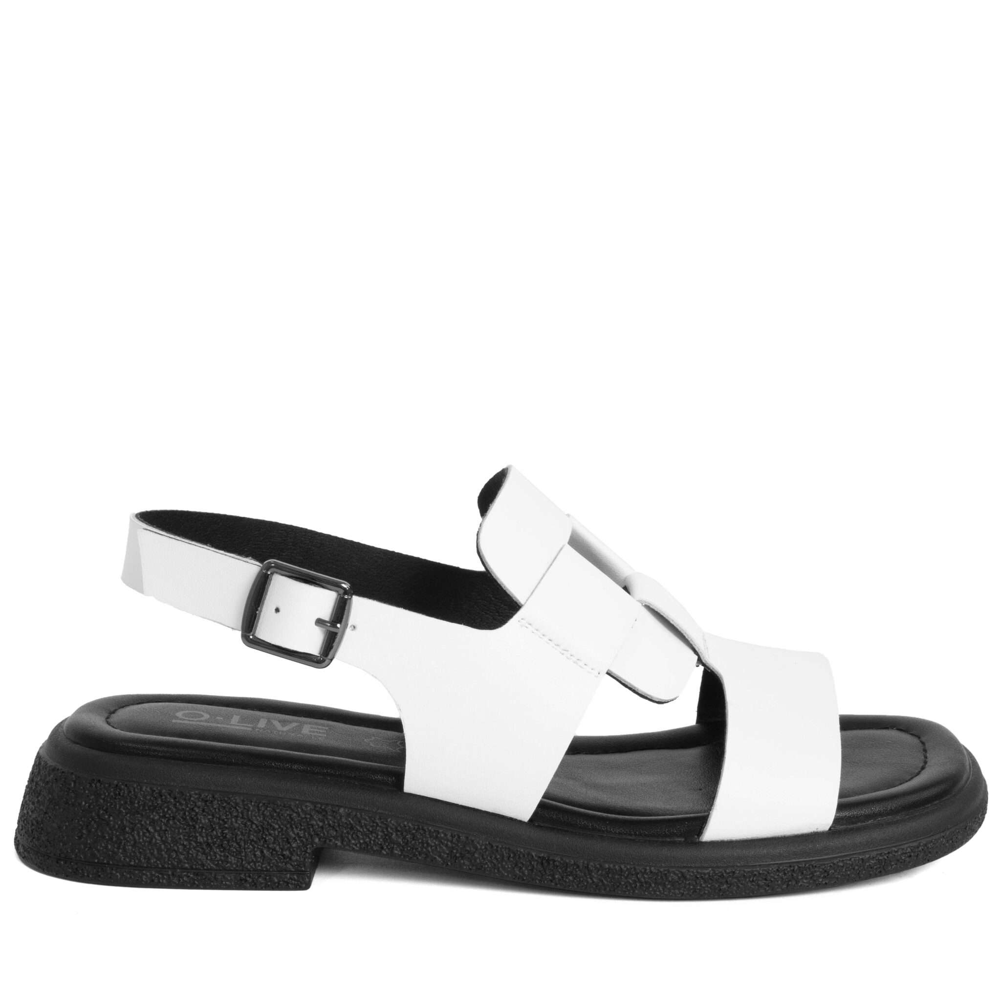 NEW Women sandals with White microfiber leather
