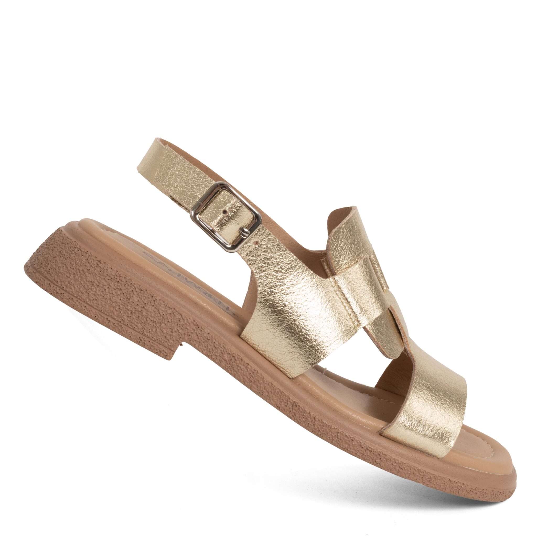 NEW Women sandals with GOLD microfiber leather