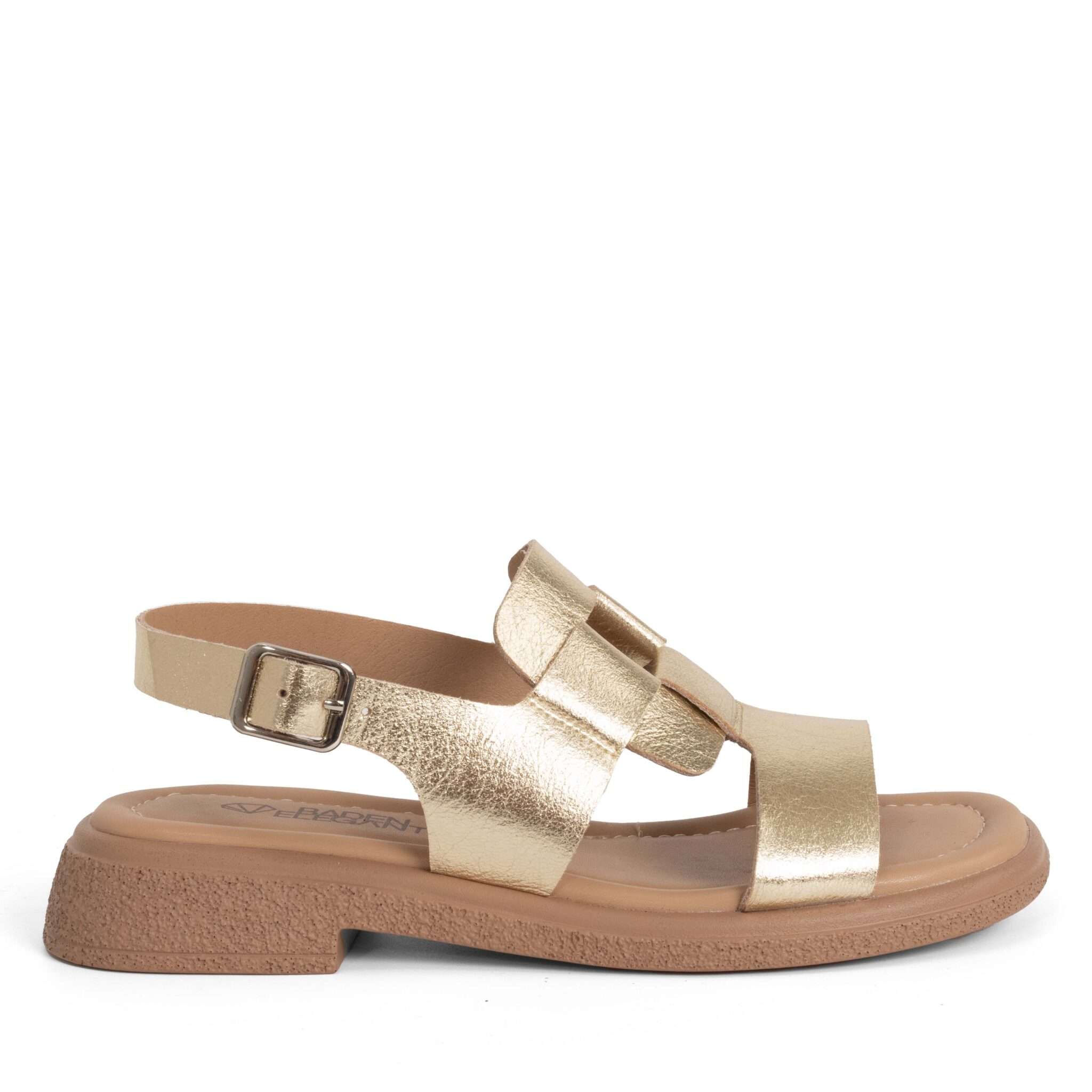 NEW Women sandals with GOLD microfiber leather