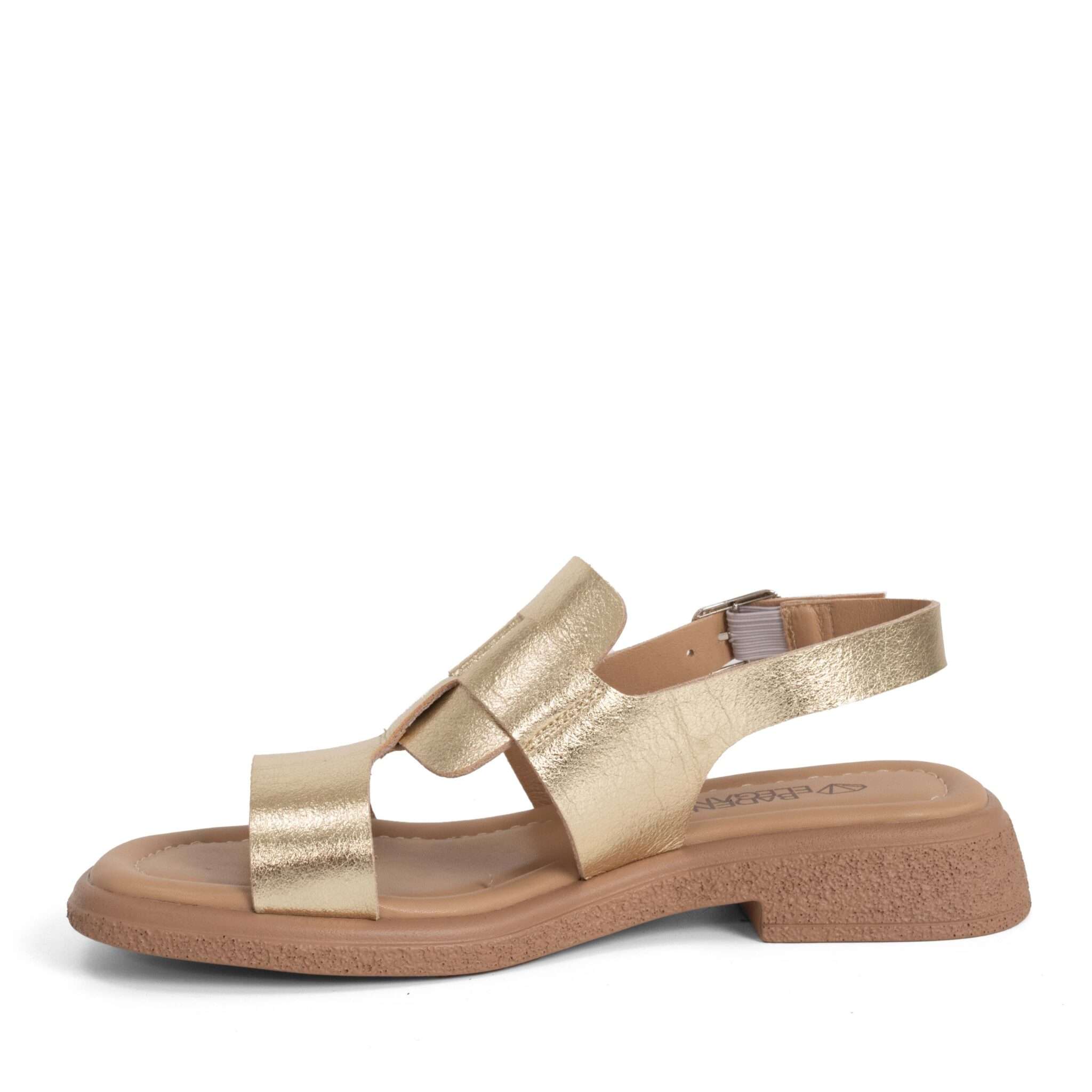 NEW Women sandals with GOLD microfiber leather