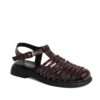 NEW Women sandals with Burgundy microfiber leather