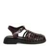 NEW Women sandals with Burgundy microfiber leather