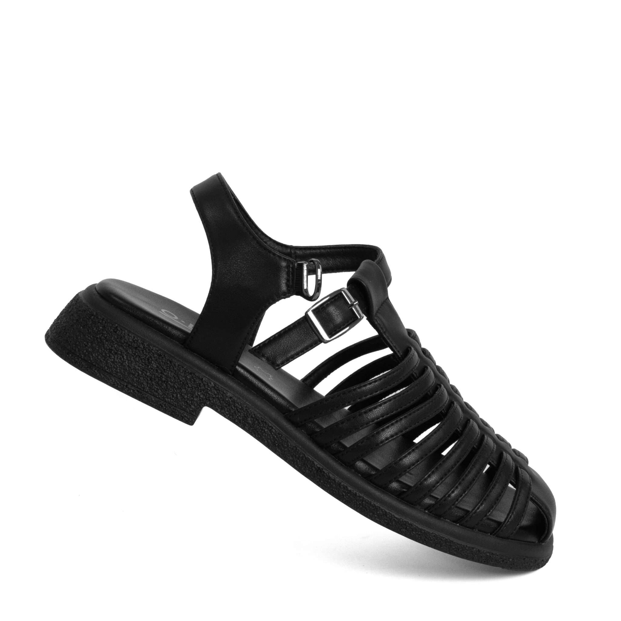 NEW Women sandals with Black microfiber leather