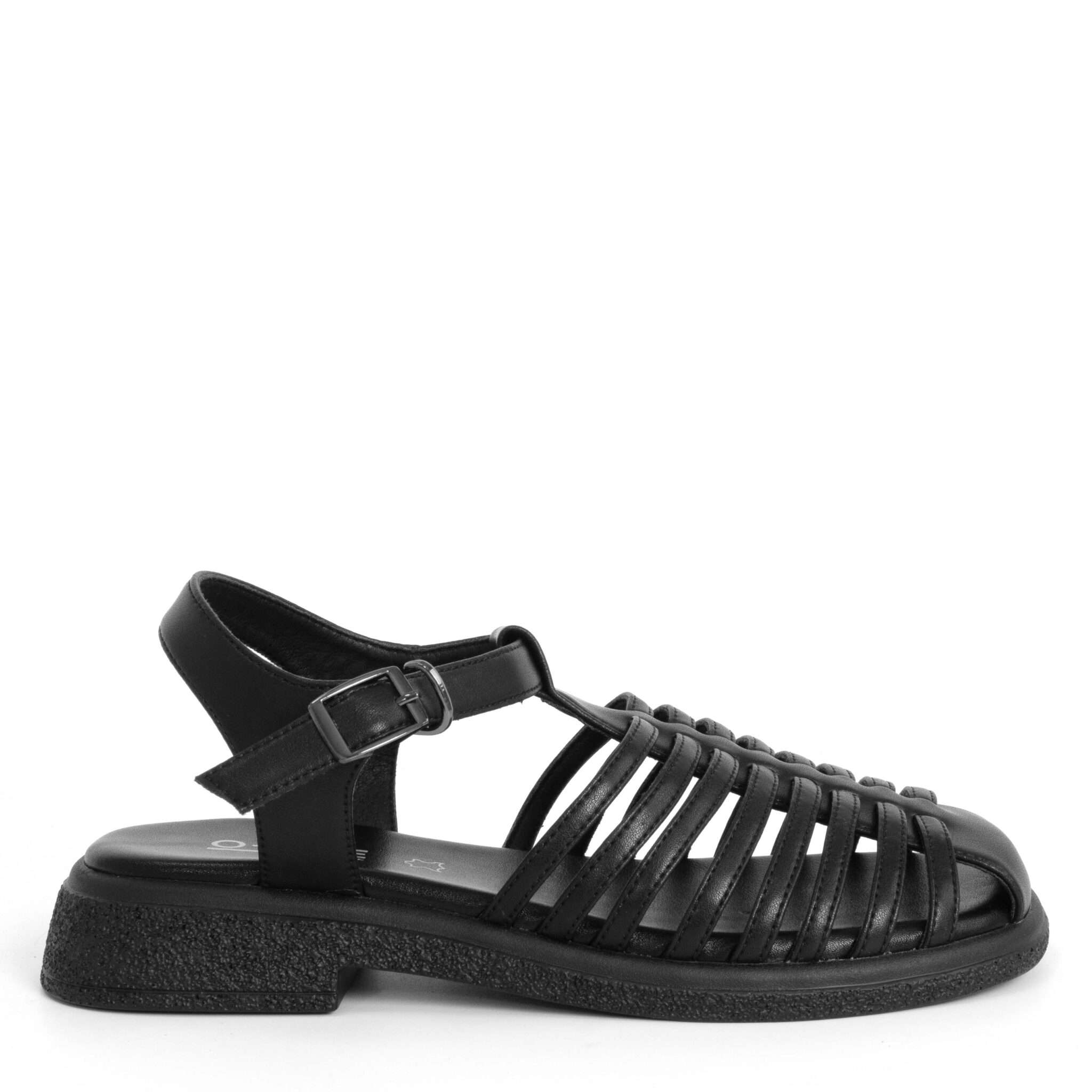 NEW Women sandals with Black microfiber leather