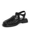 NEW Women sandals with Black microfiber leather