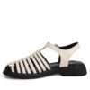 NEW Women sandals with Beige microfiber leather