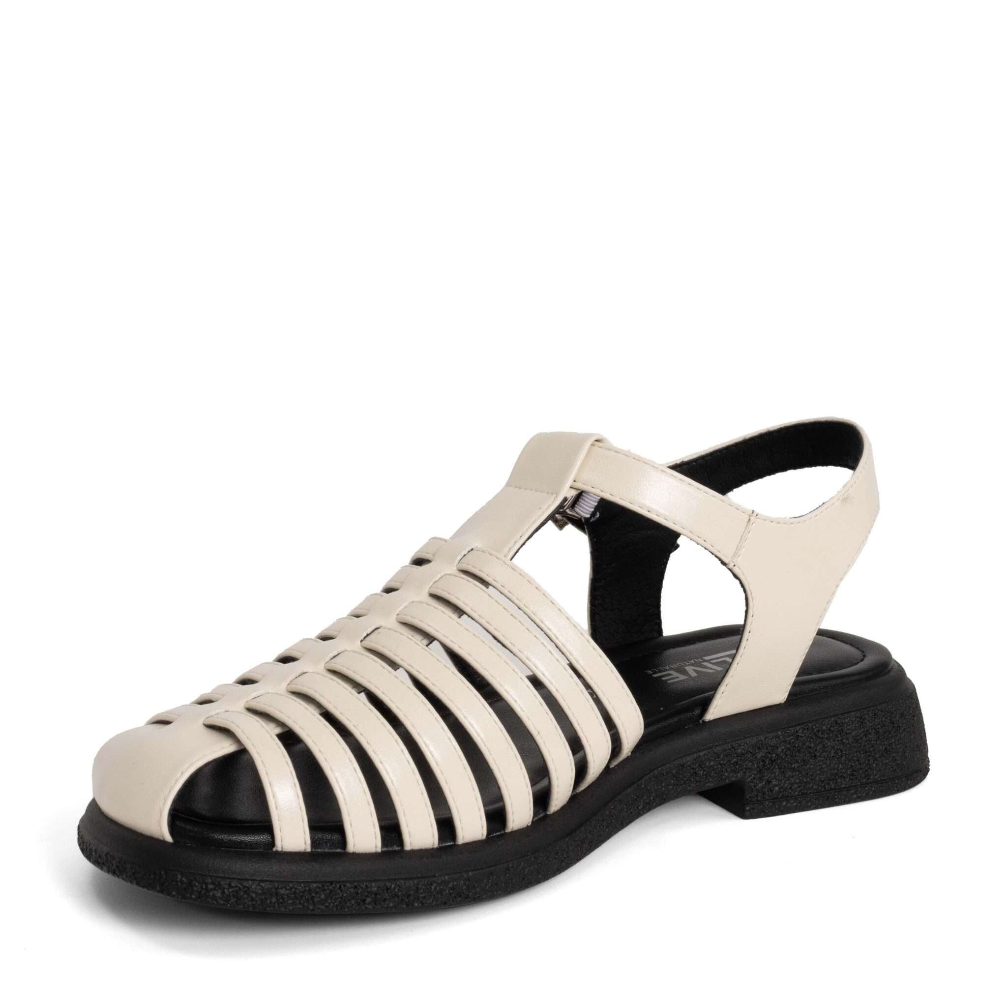 NEW Women sandals with Beige microfiber leather