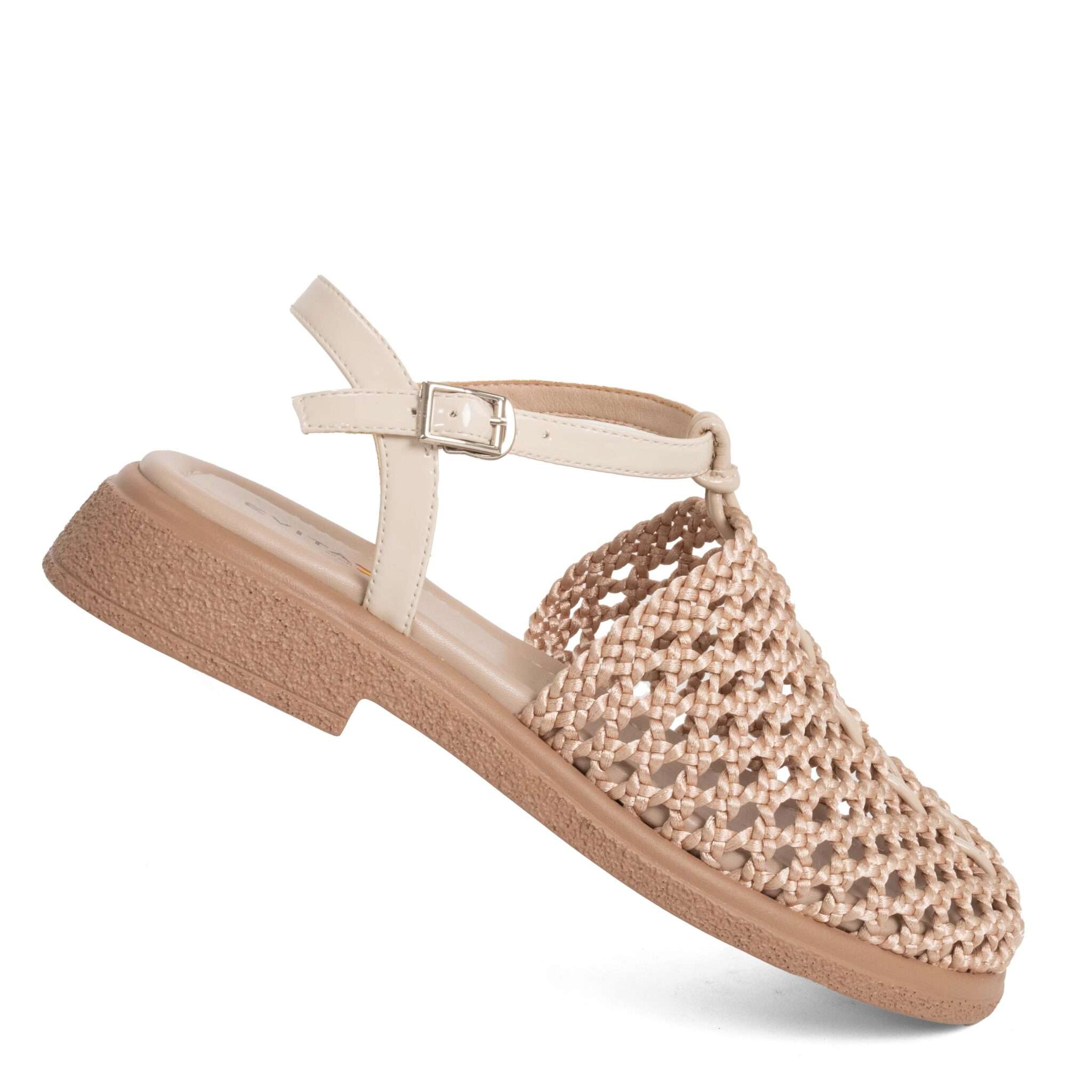 NEW Women sandals with Yellow Apricot Knit