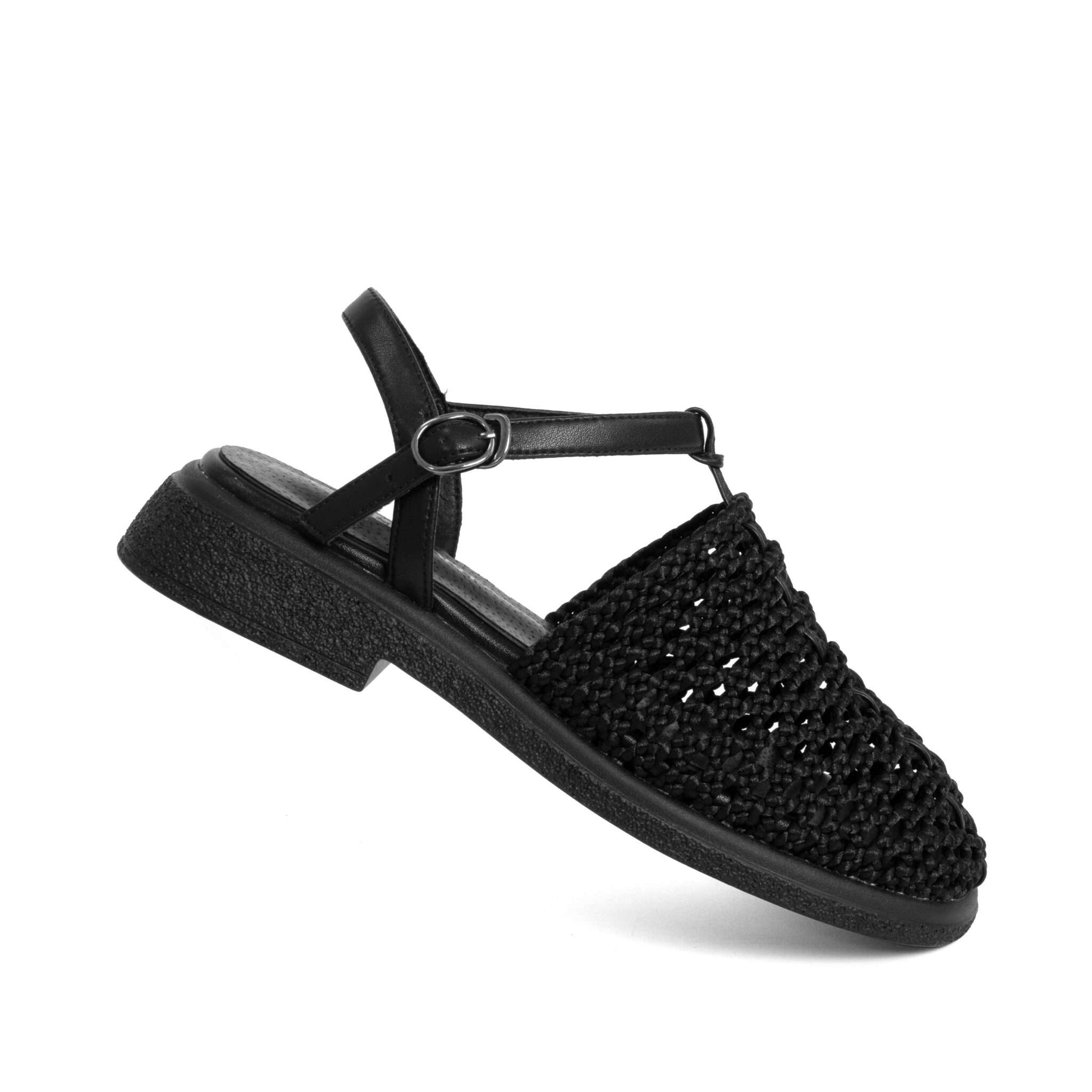 NEW Women sandals with Black Knit