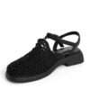 NEW Women sandals with Black Knit