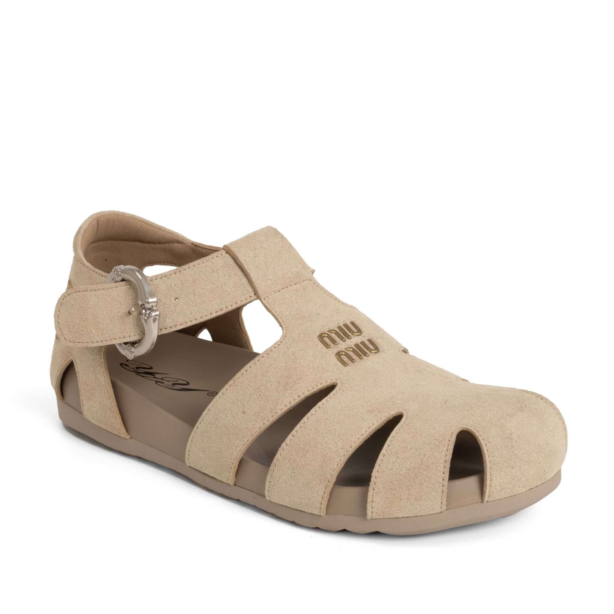NEW Release Women sandals with grey cow suede