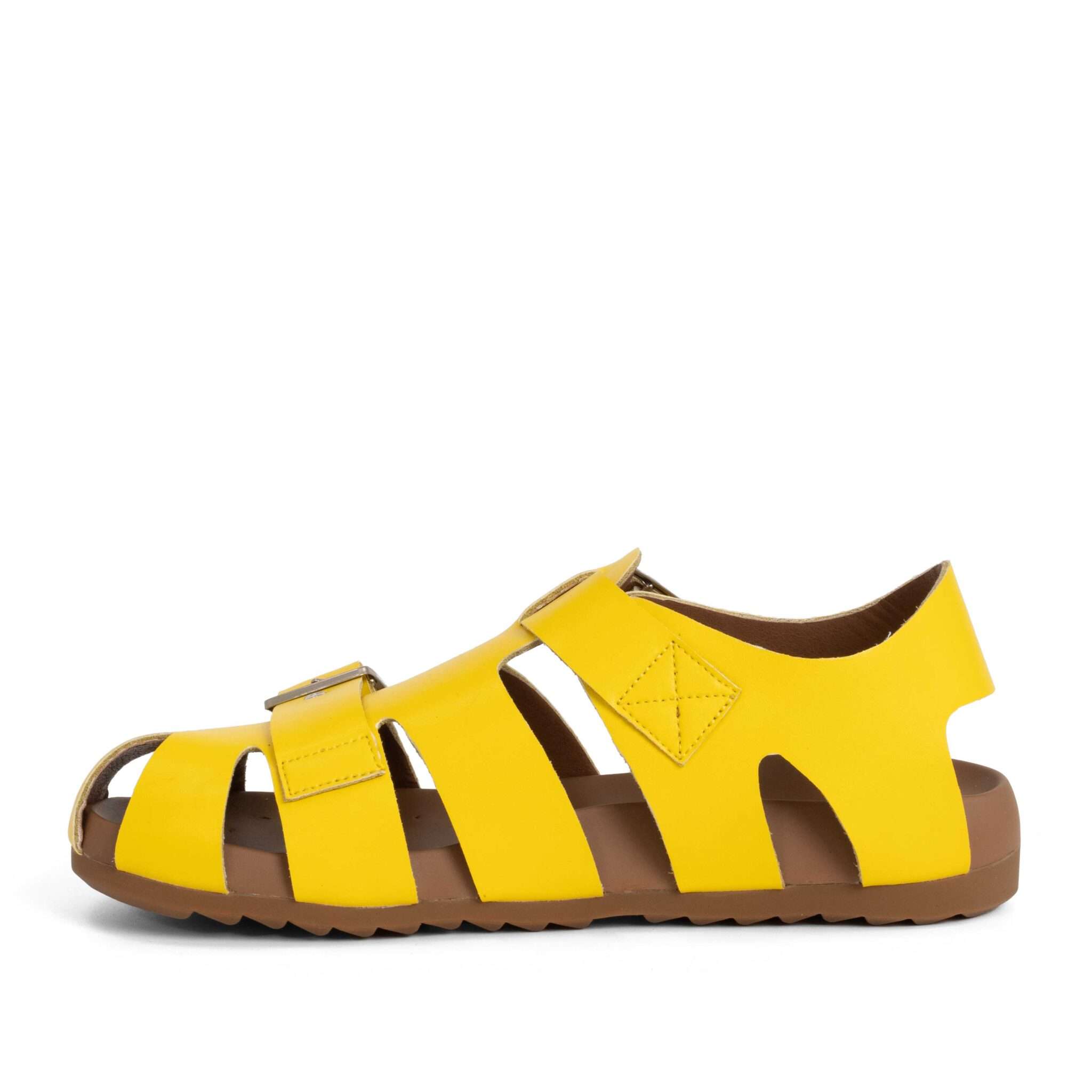 NEW Women sandals with Yellow microfiber leather