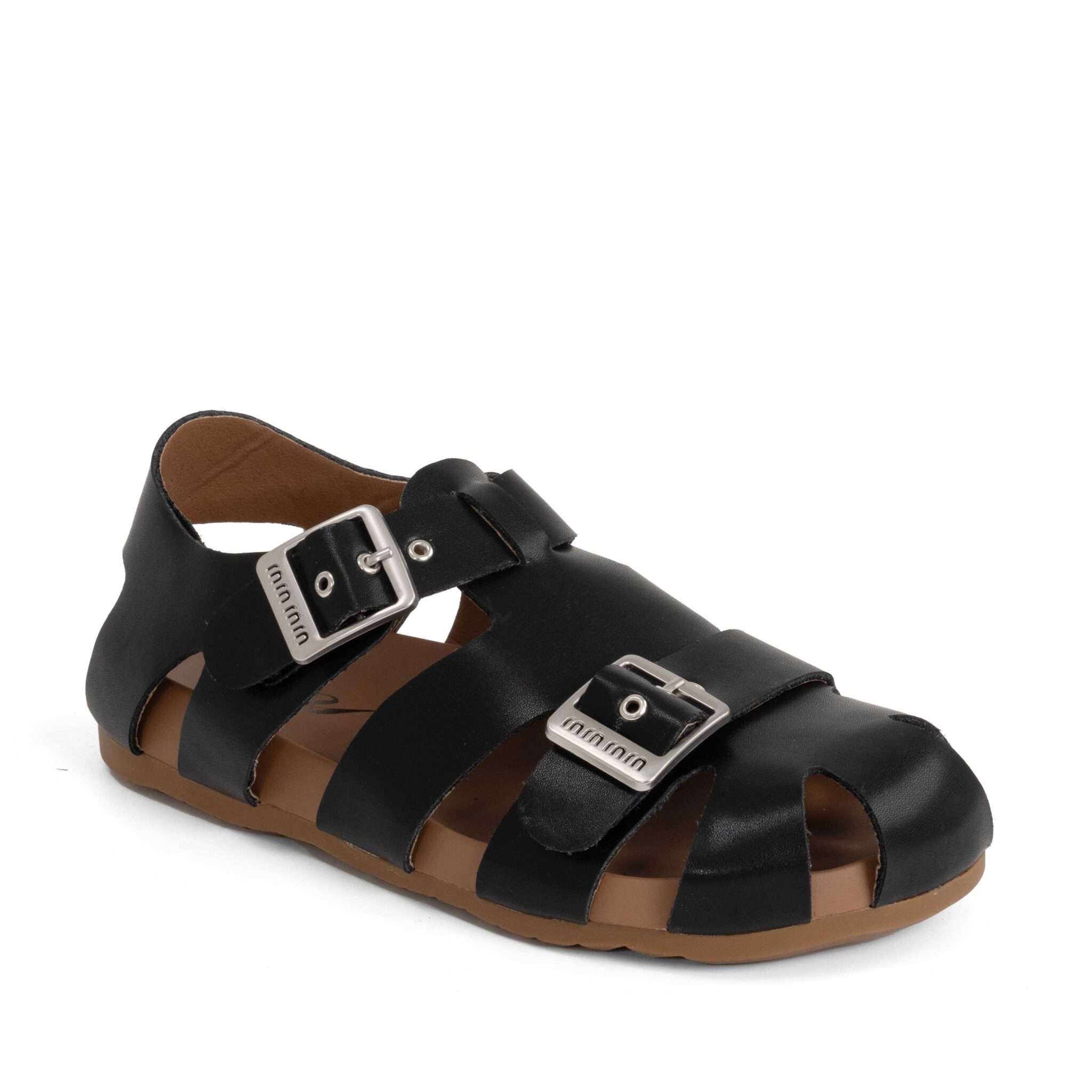 NEW Women sandals with Black microfiber leather