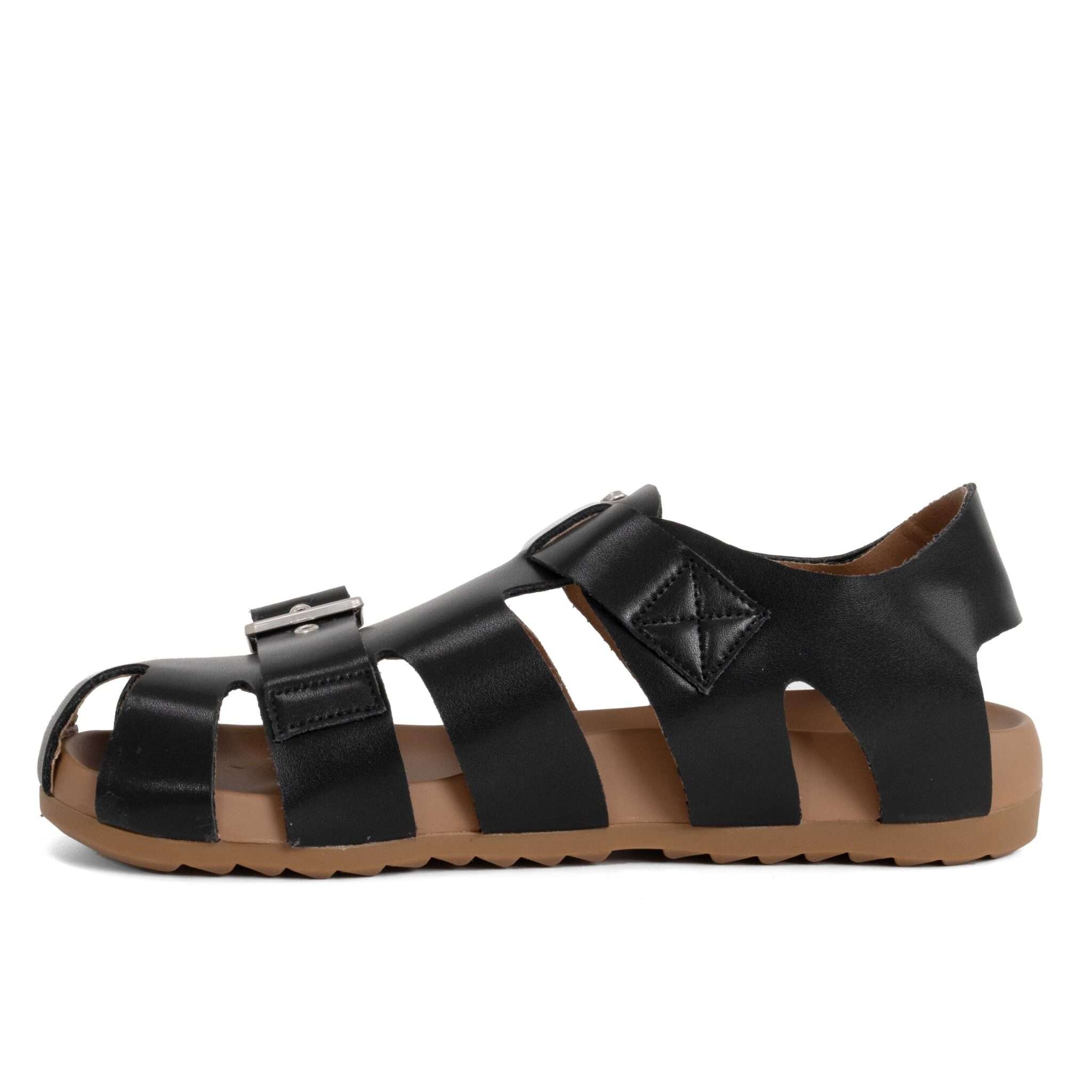 NEW Women sandals with Black microfiber leather