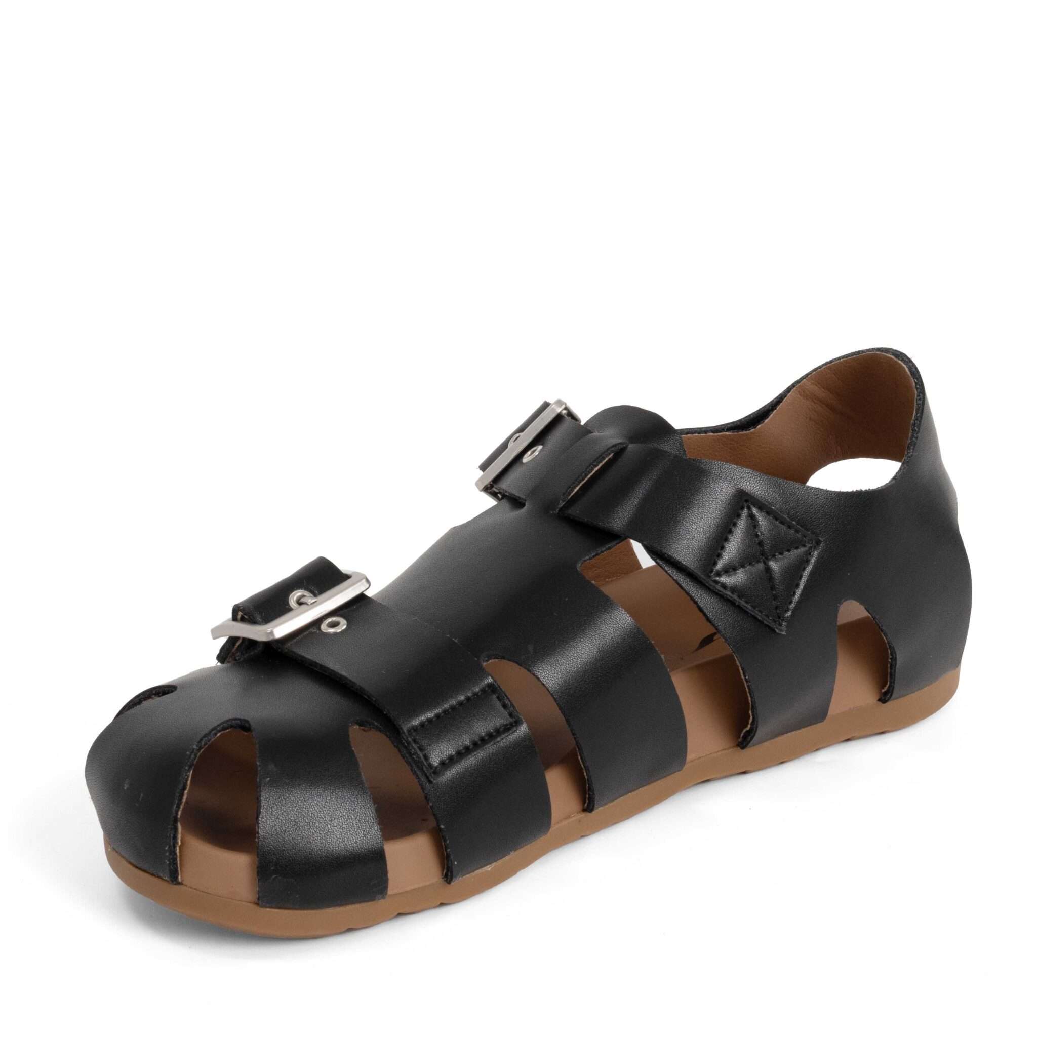 NEW Women sandals with Black microfiber leather