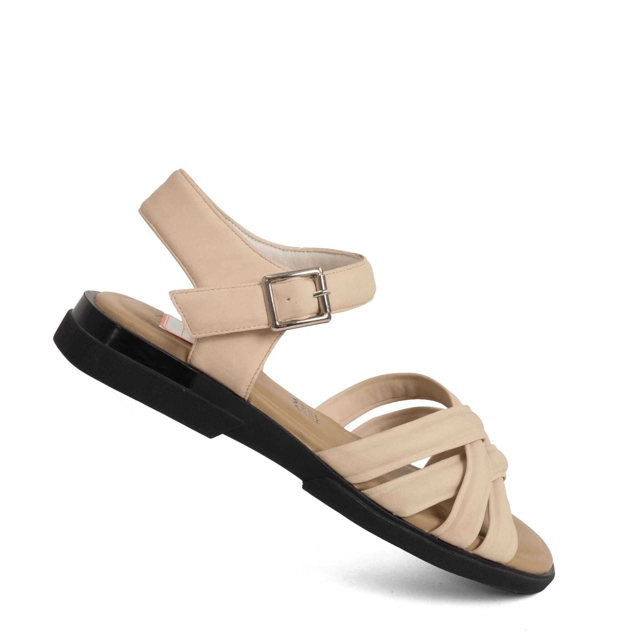 NEW Women sandals with Apricot microfiber leather