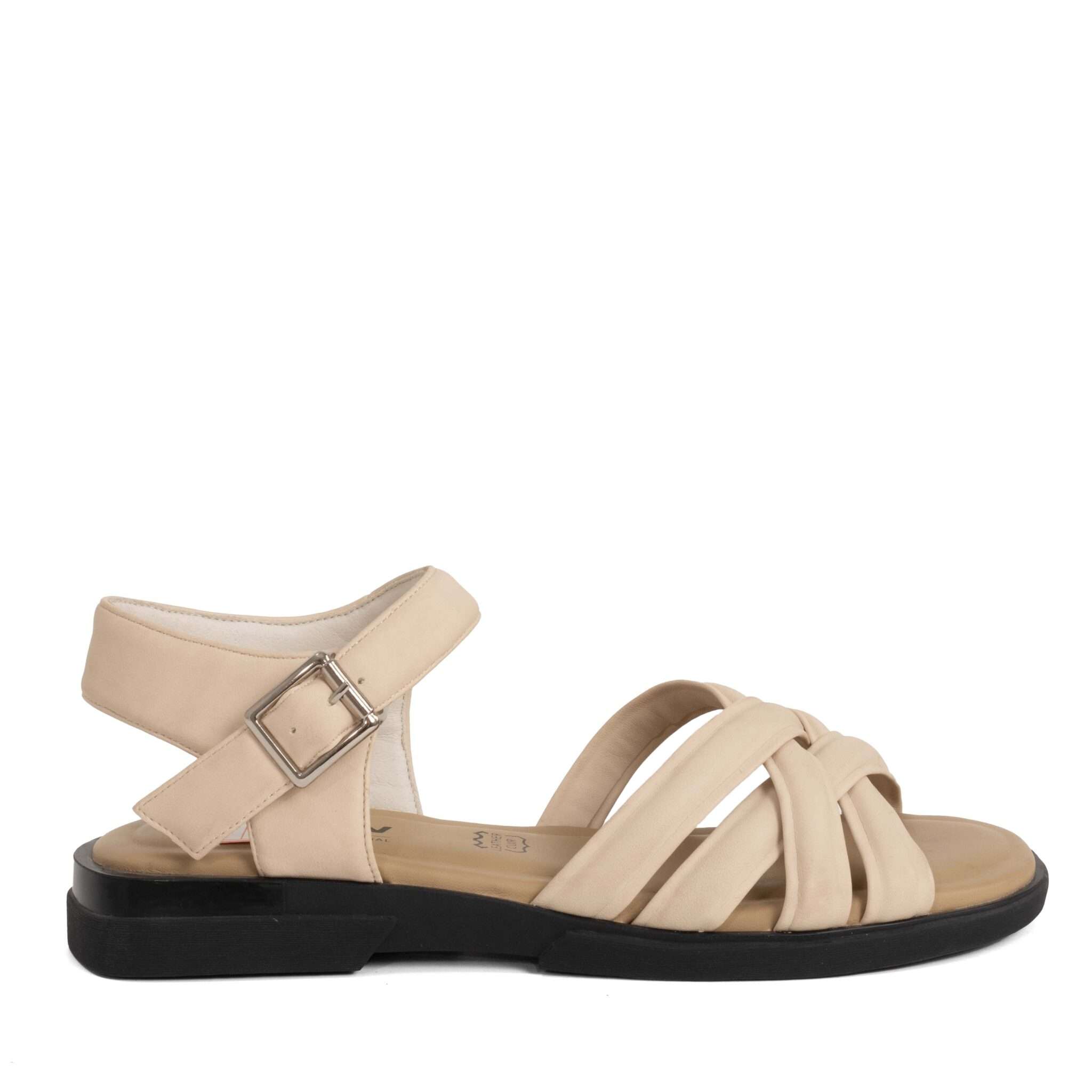 NEW Women sandals with Apricot microfiber leather