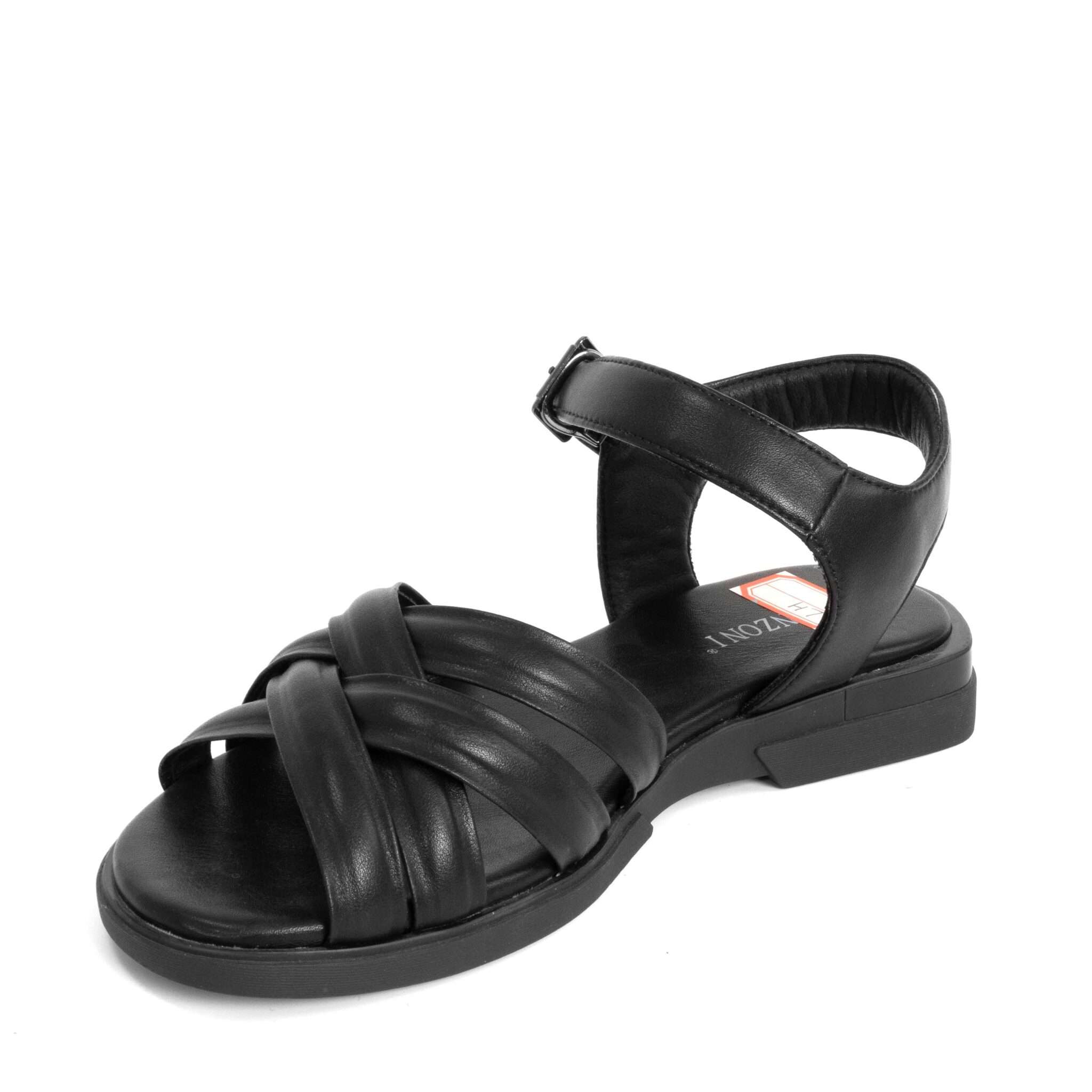 NEW Women sandals with Black microfiber leather