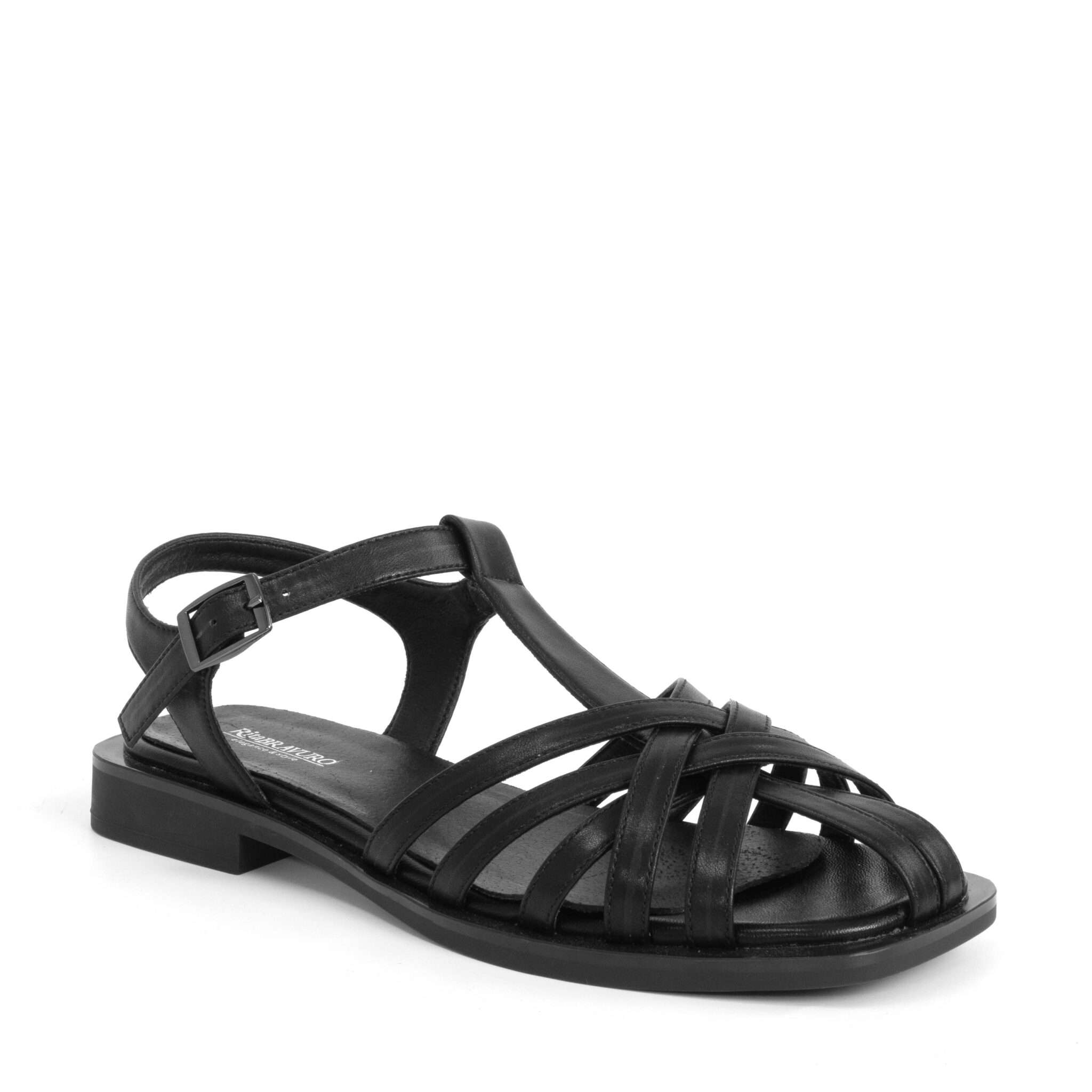 NEW Women sandals with Black microfiber leather