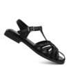 NEW Women sandals with Black microfiber leather
