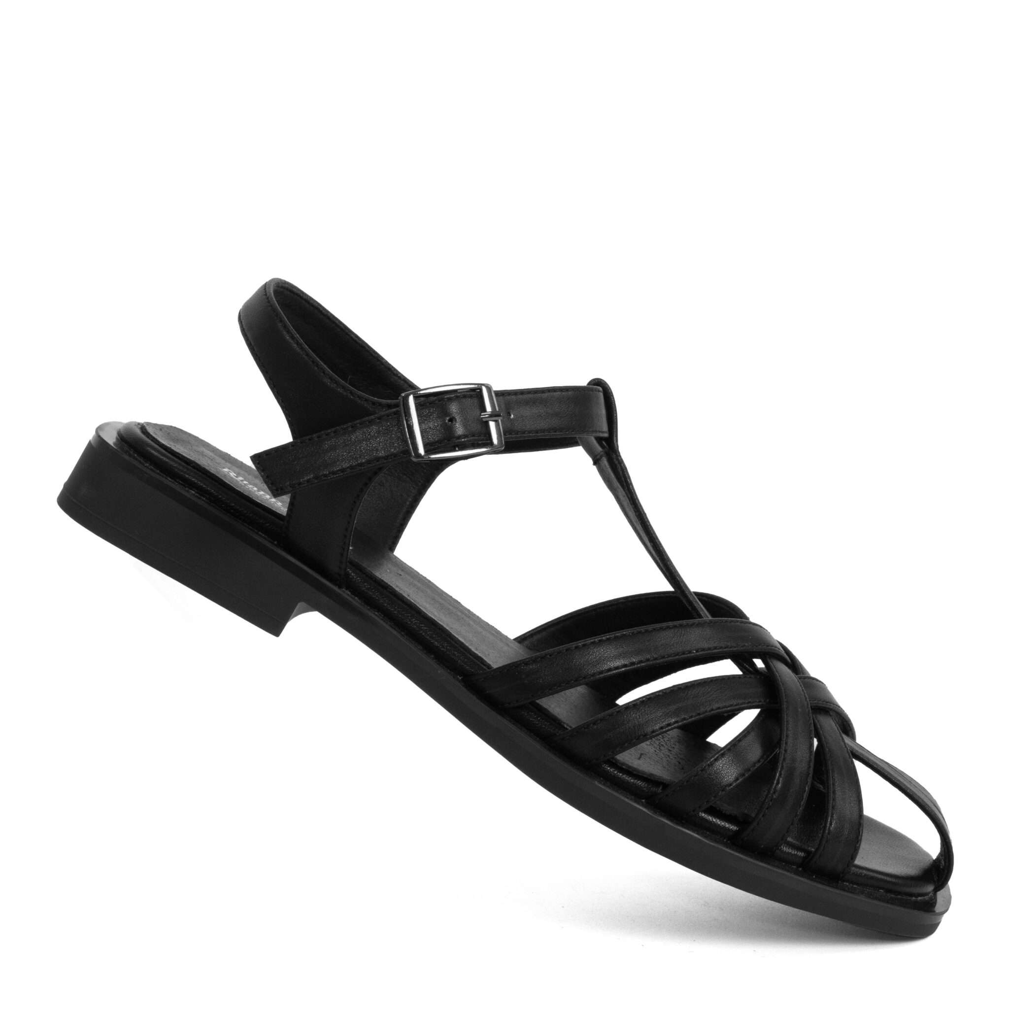 NEW Women sandals with Black microfiber leather