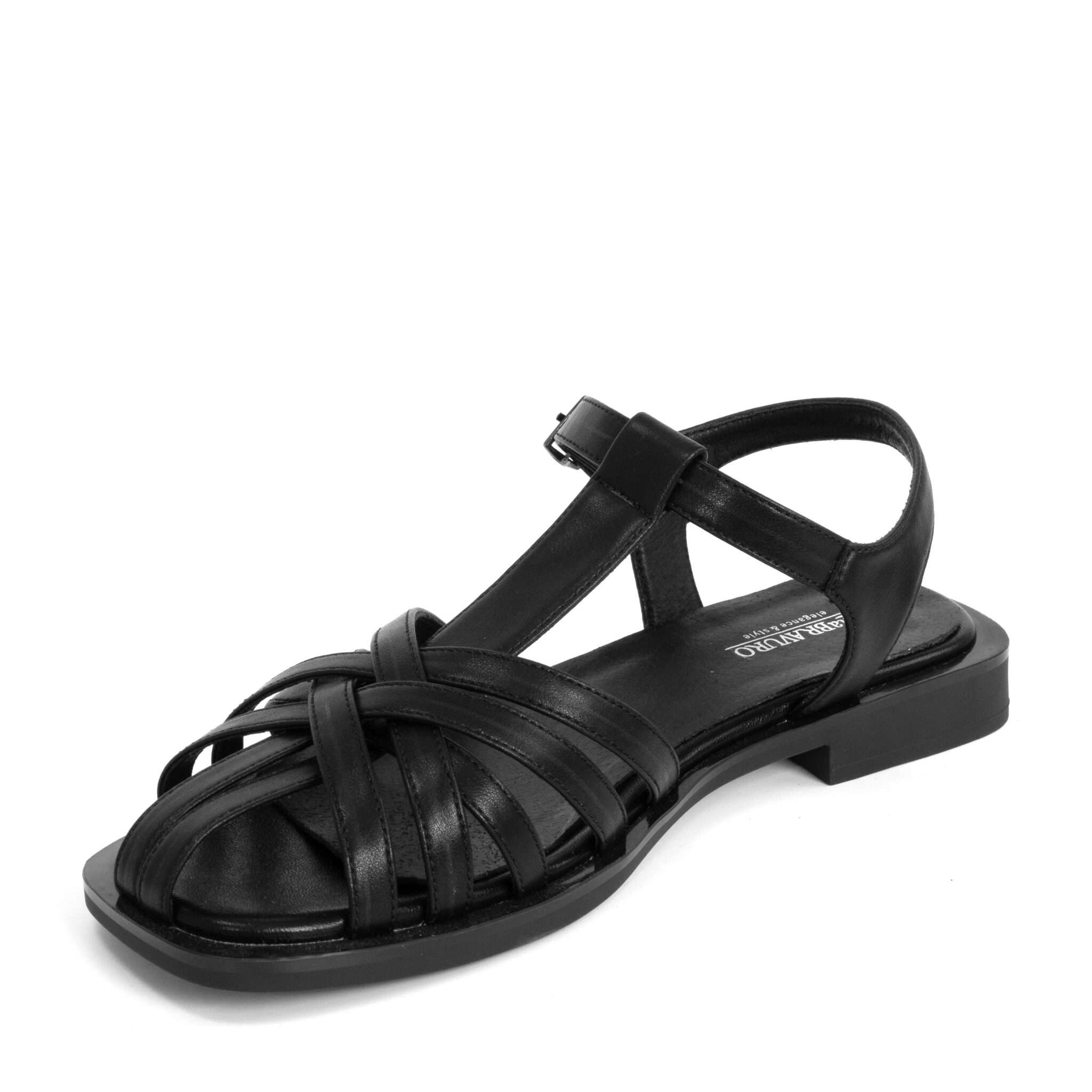 NEW Women sandals with Black microfiber leather