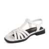 NEW Women sandals with White microfiber leather