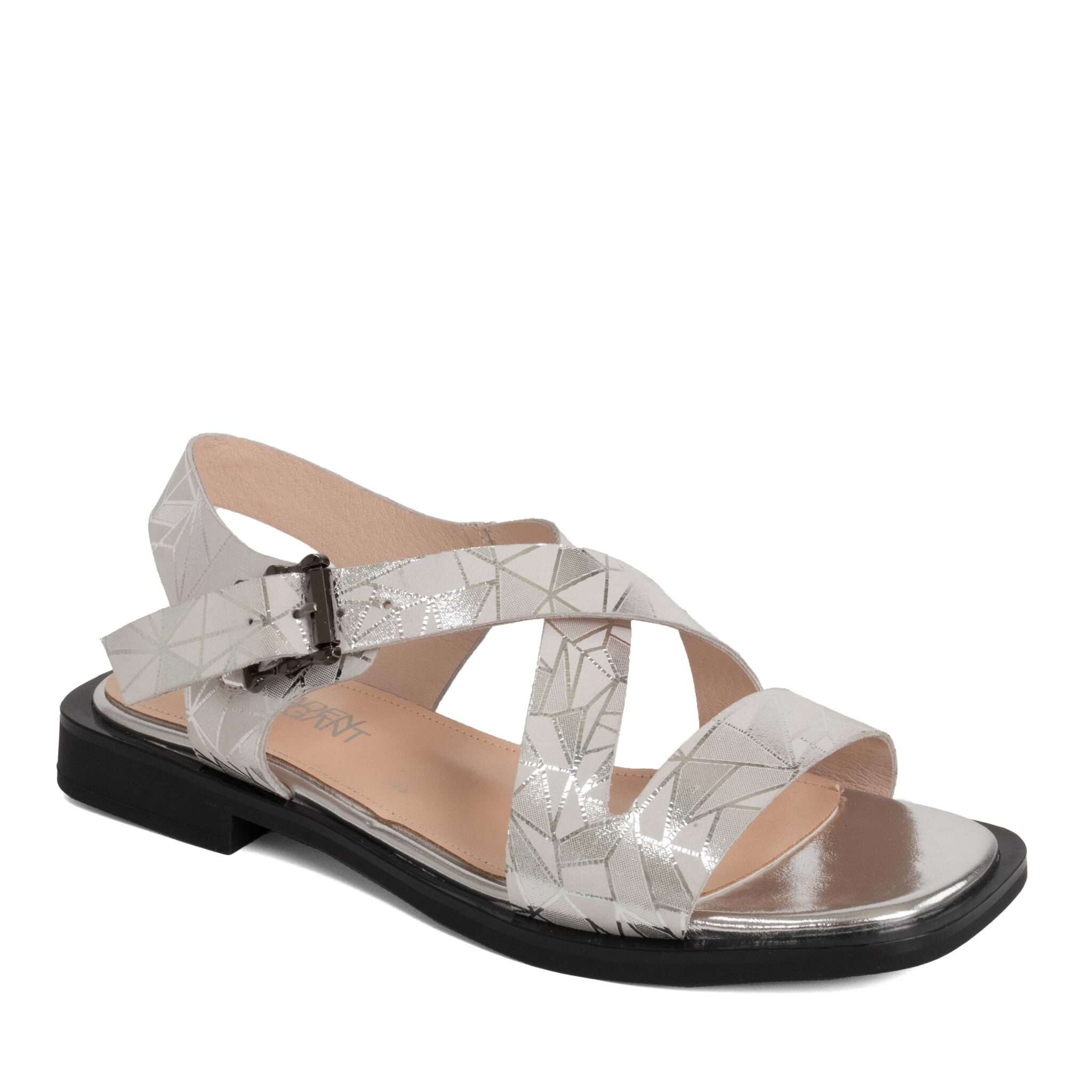 NEW Women sandals with White Rock patent microfiber leather