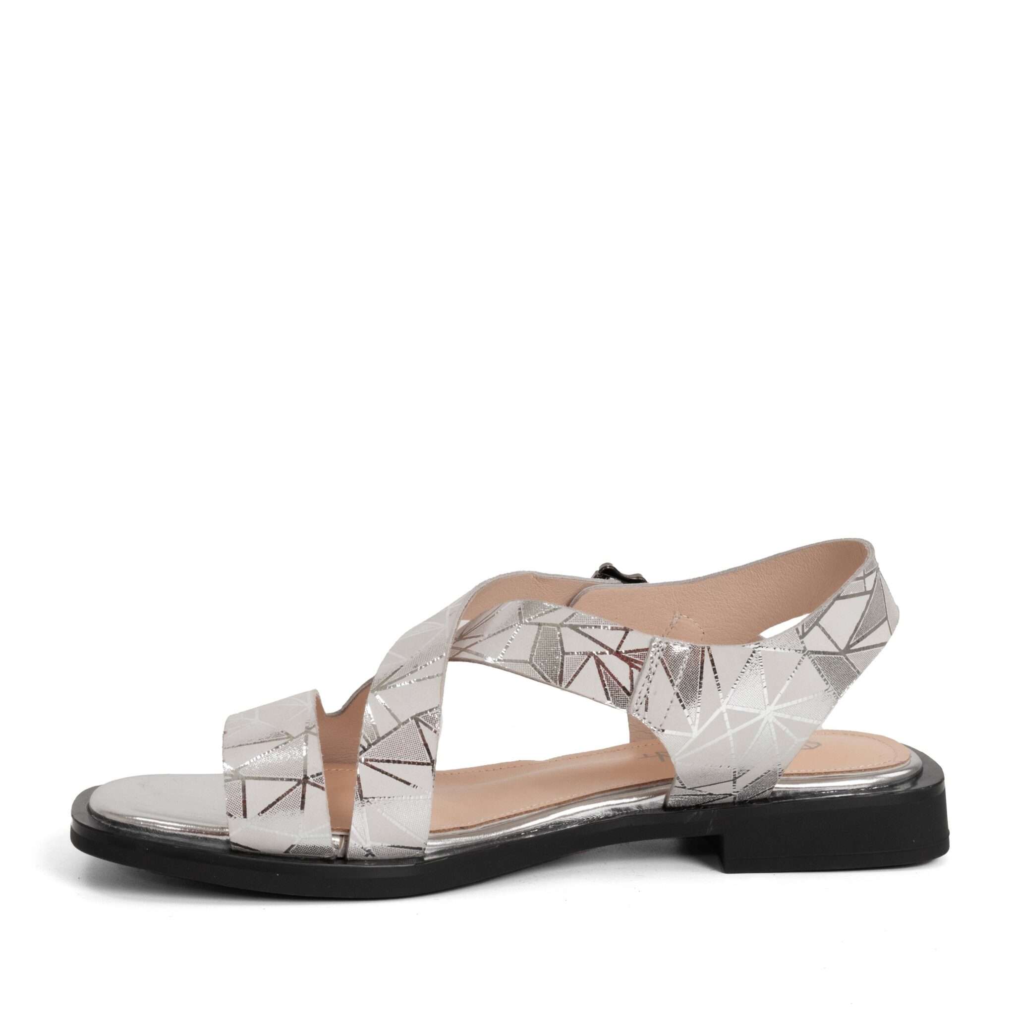 NEW Women sandals with White Rock patent microfiber leather