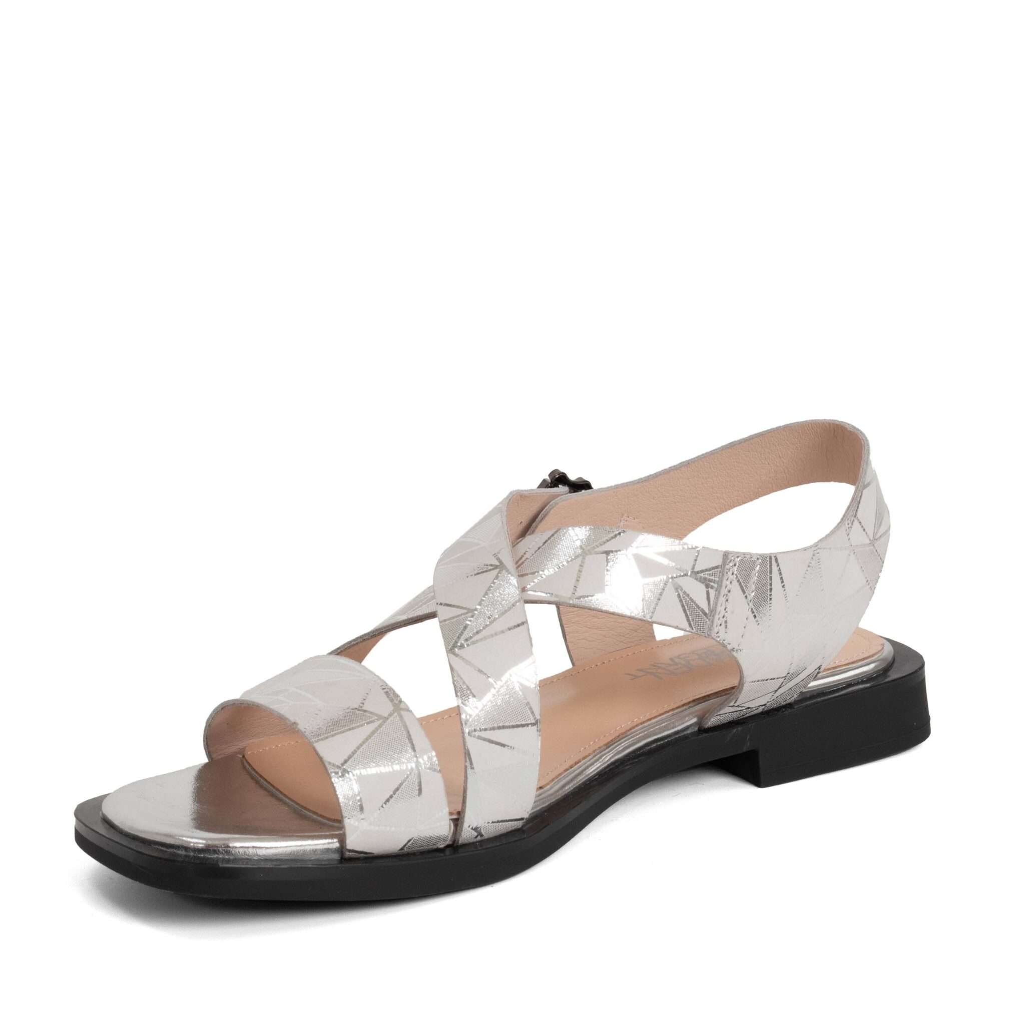 NEW Women sandals with White Rock patent microfiber leather