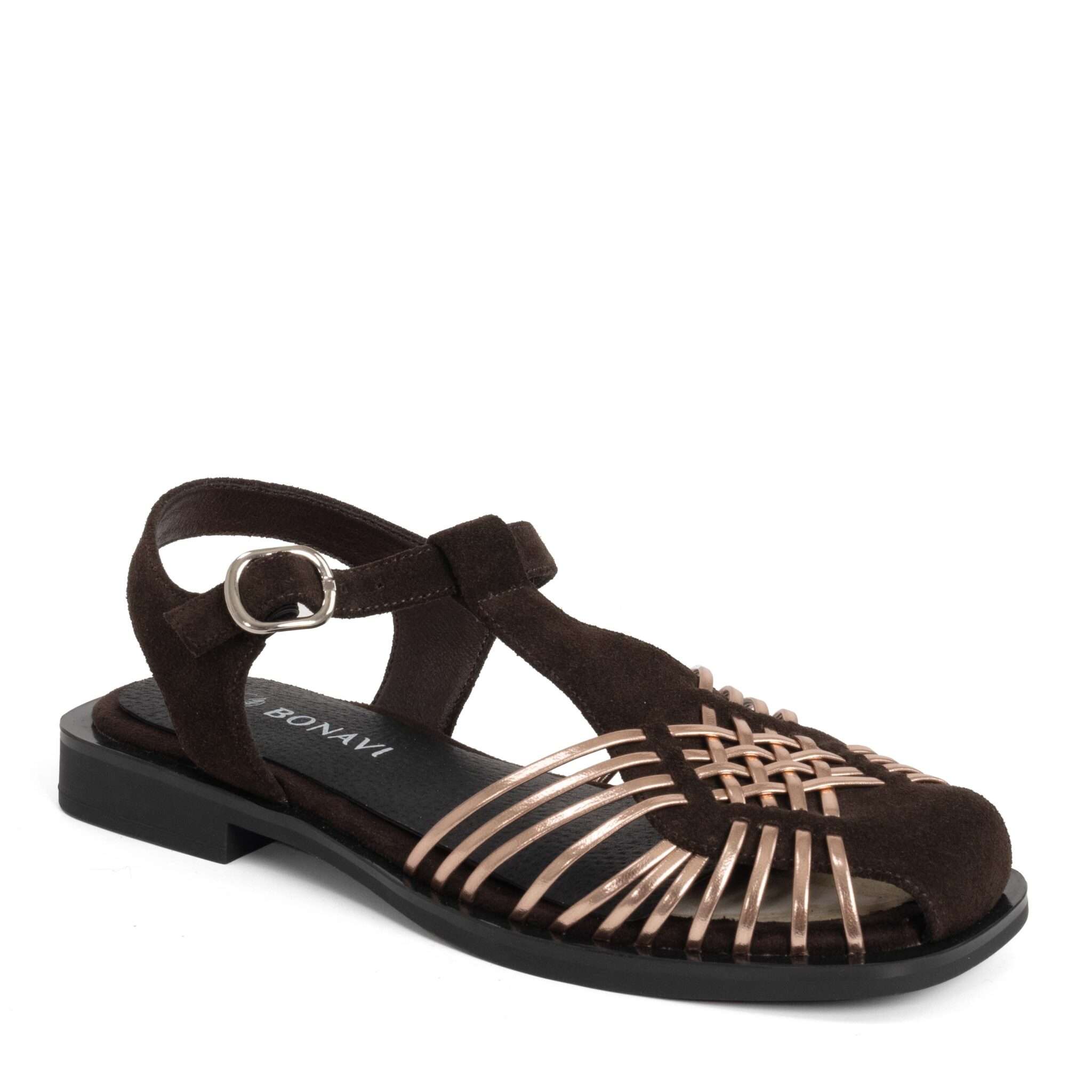 NEW Release Women sandals with Brown Kidskin and PU