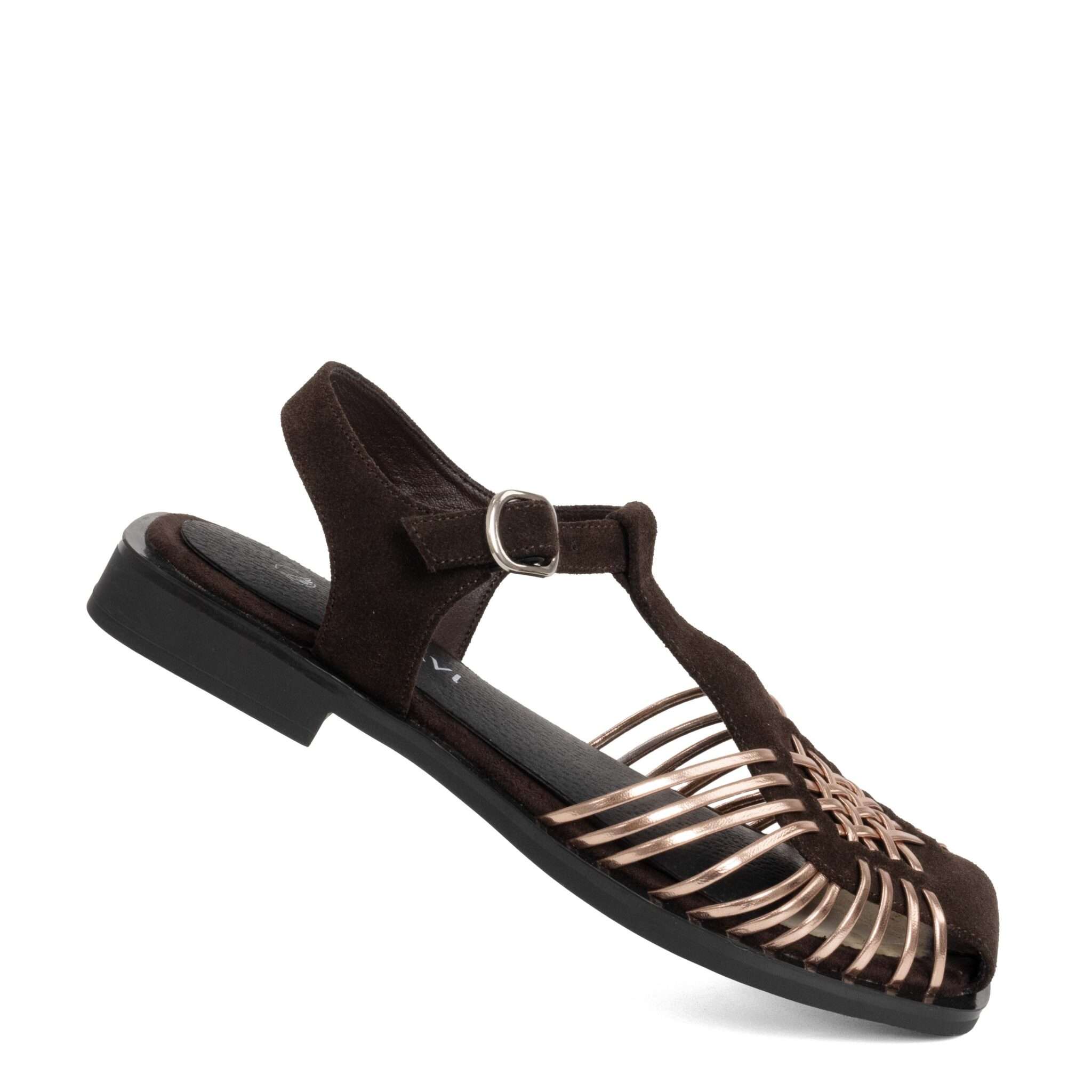 NEW Release Women sandals with Brown Kidskin and PU