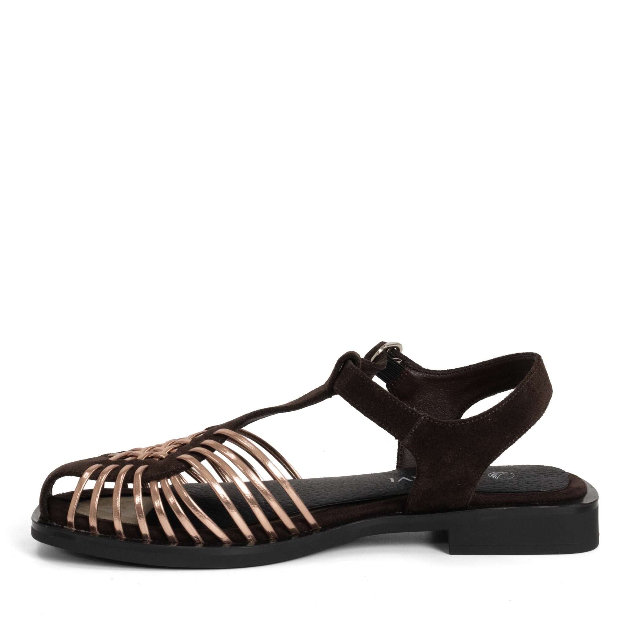 NEW Release Women sandals with Brown Kidskin and PU