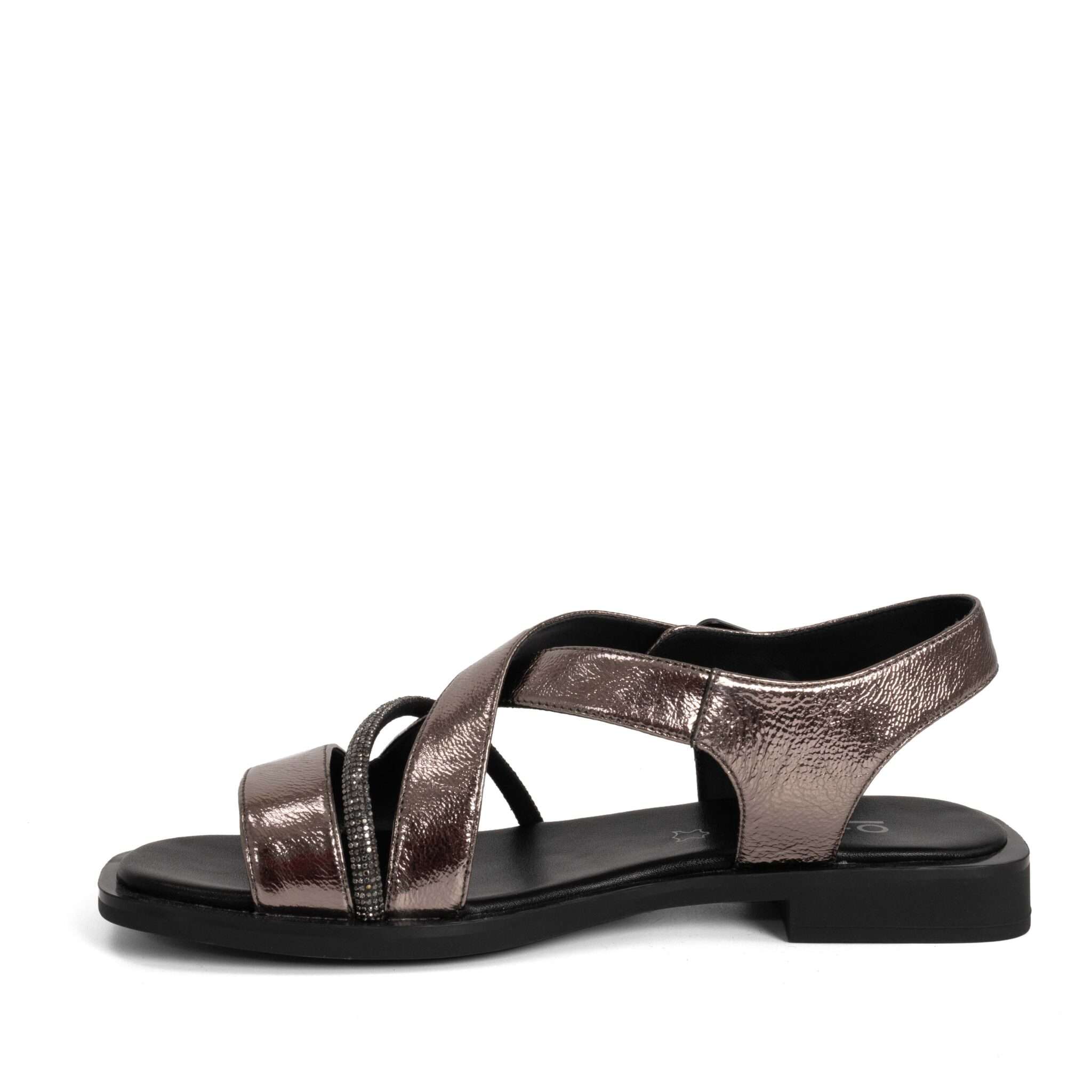 women sandals with gun patent leather