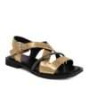 women sandals with gold patent leather