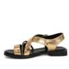 women sandals with gold patent leather